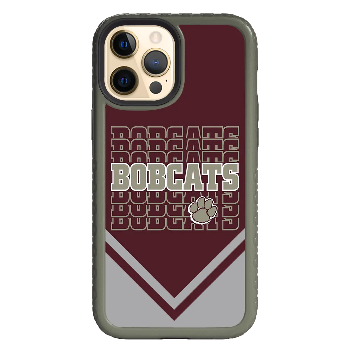 Beaver Cheerleading Apple iPhone 12 Pro Max  Bobcats - Custom Case - OliveDrabGreenBobcatsProSeries - cellhelmet