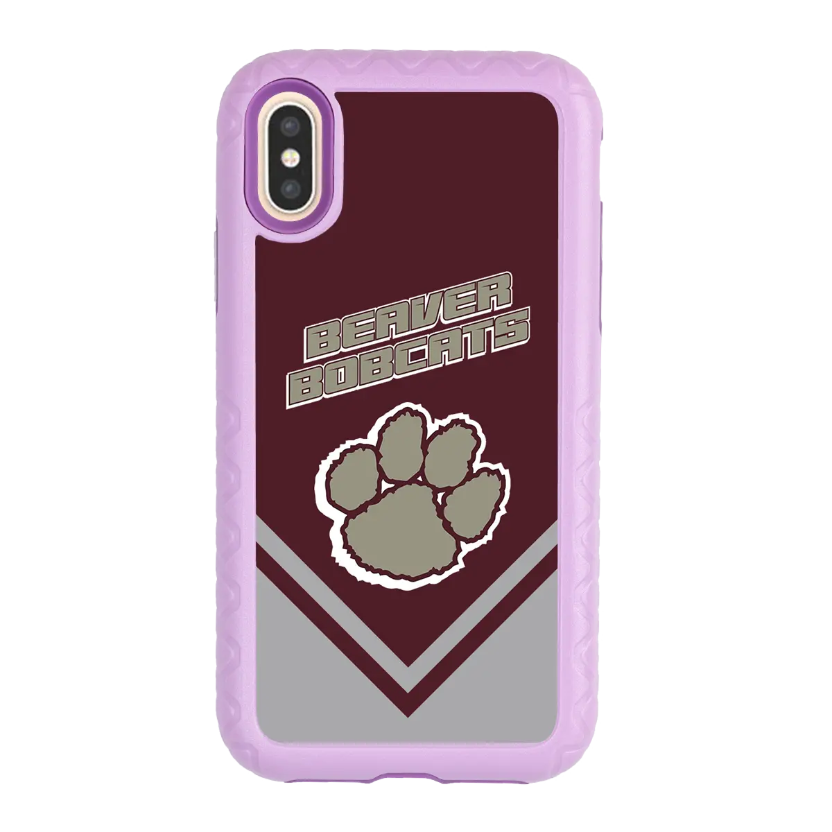 Beaver Cheerleading Apple iPhone X / XS  Pawprint - Custom Case - LilacBlossomPawprintProSeries - cellhelmet