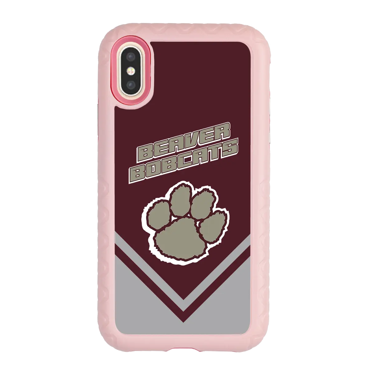 Beaver Cheerleading Apple iPhone X / XS  Pawprint - Custom Case - PinkMagnoliaPawprintProSeries - cellhelmet