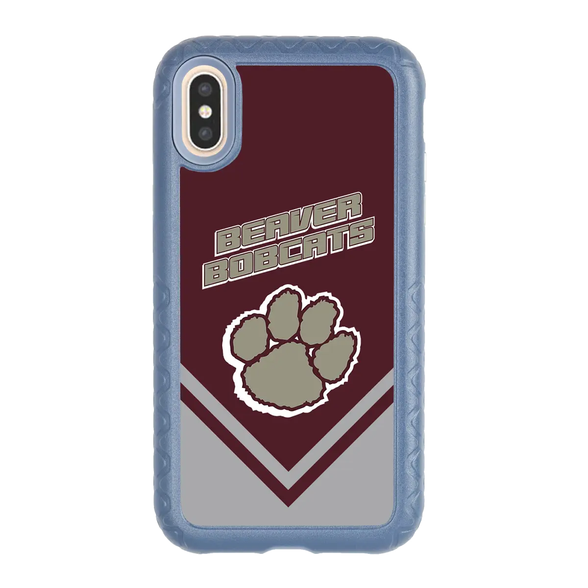 Beaver Cheerleading Apple iPhone X / XS  Pawprint - Custom Case - SlateBluePawprintProSeries - cellhelmet