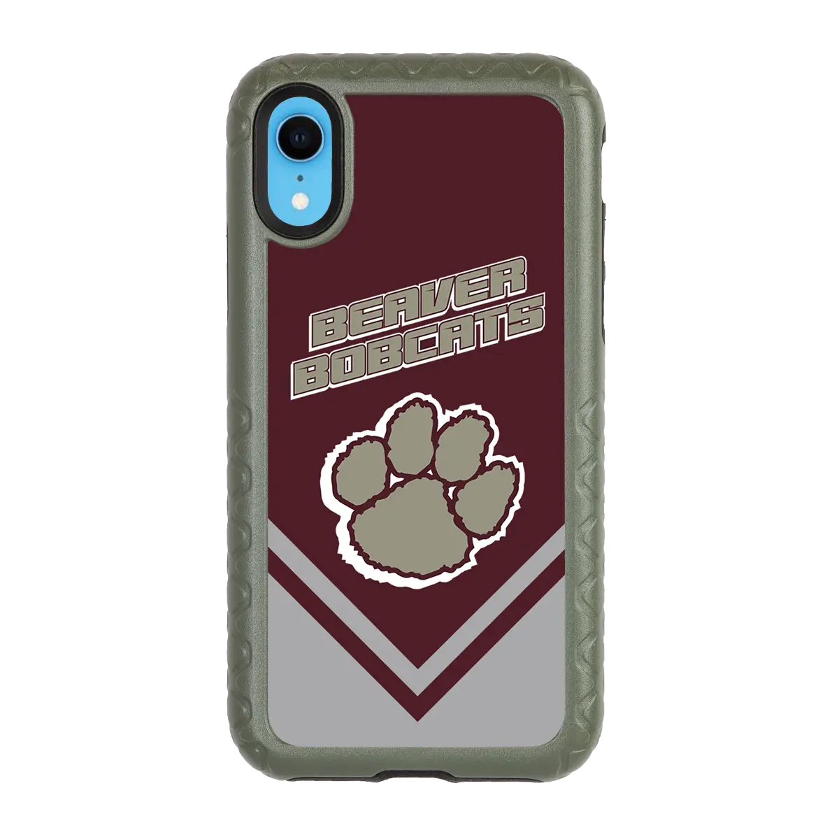 Beaver Cheerleading Apple iPhone XR  Pawprint - Custom Case - OliveDrabGreenPawprintProSeries - cellhelmet