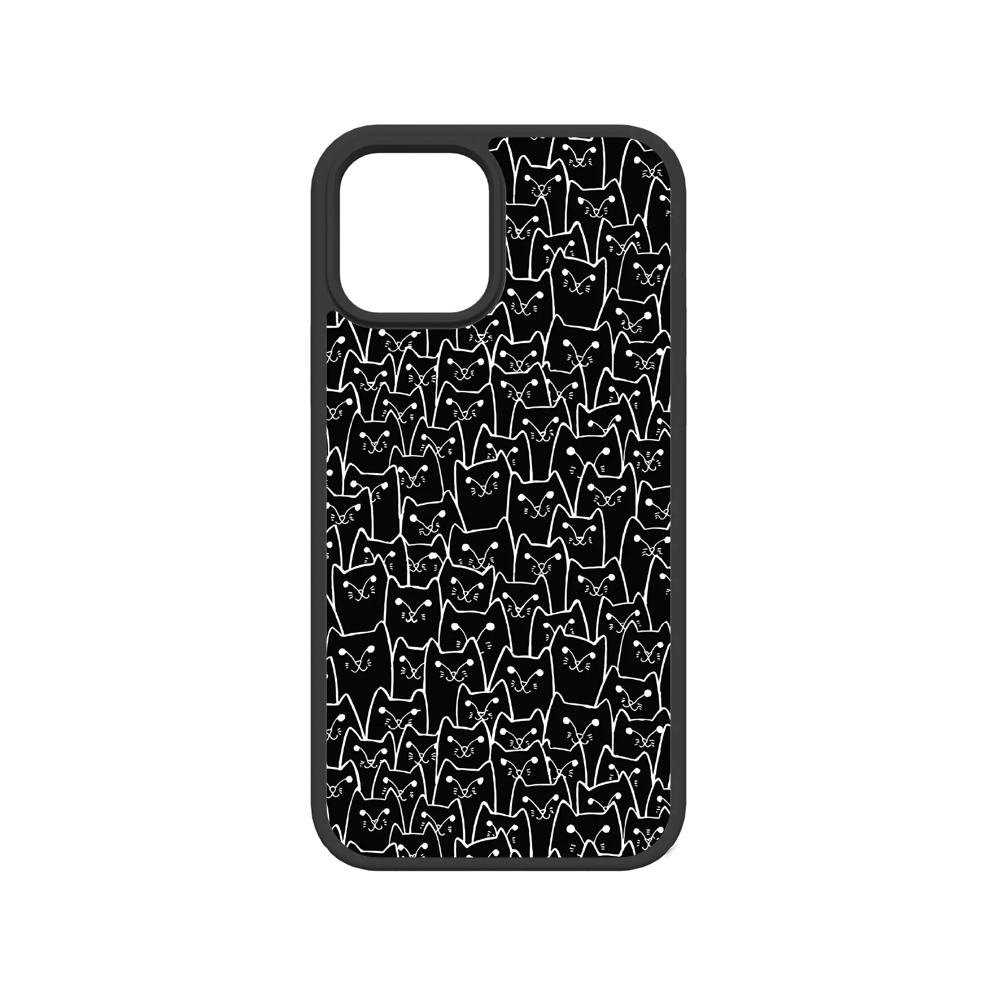 Apple-iPhone-12-12-Pro-Crystal-Clear Black Cat Pattern | Protective MagSafe Case | Cats Meow Series for Apple iPhone 12 Series cellhelmet cellhelmet