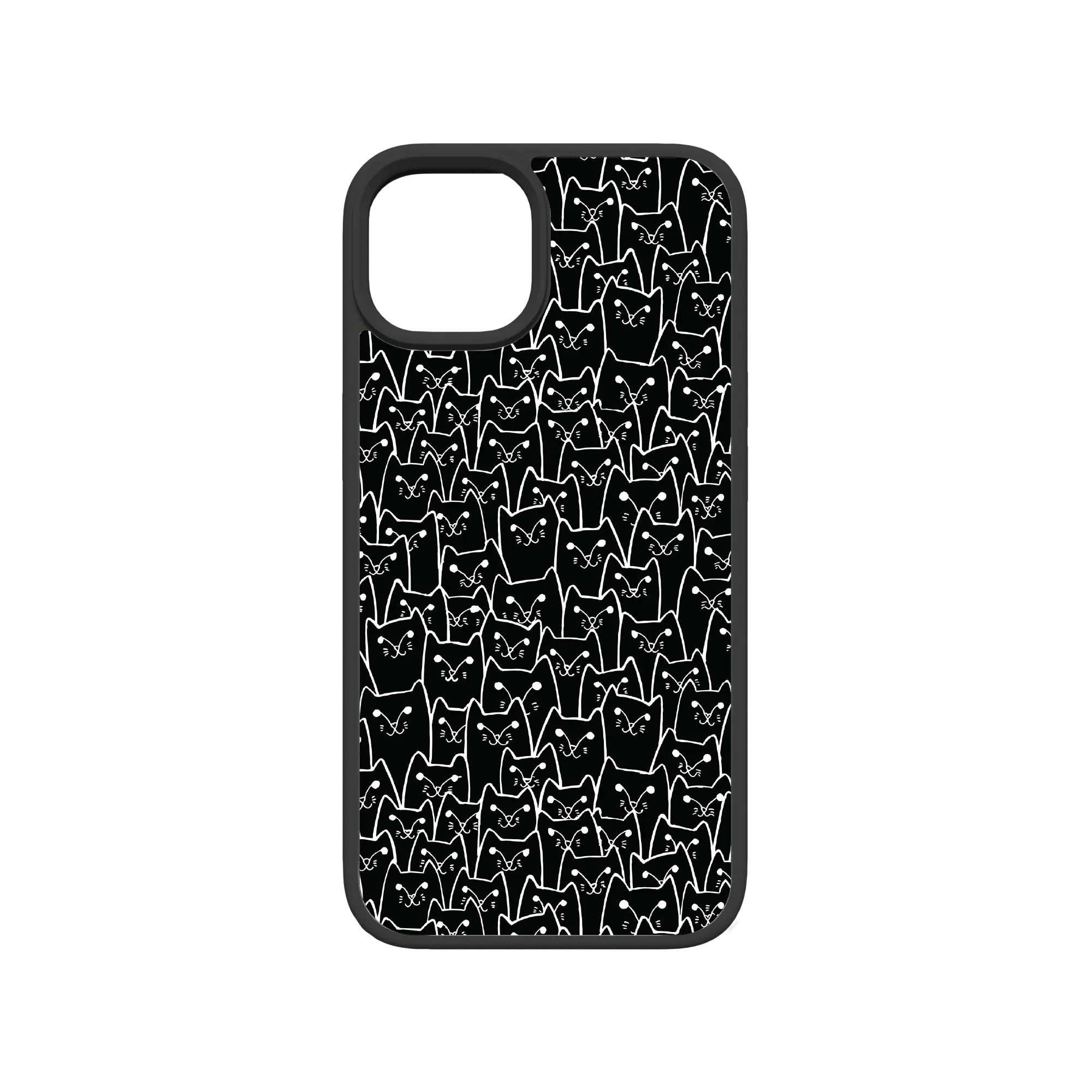 Apple-iPhone-13-Crystal-Clear Black Cat Pattern | Protective MagSafe Case | Cats Meow Series for Apple iPhone 13 Series cellhelmet cellhelmet