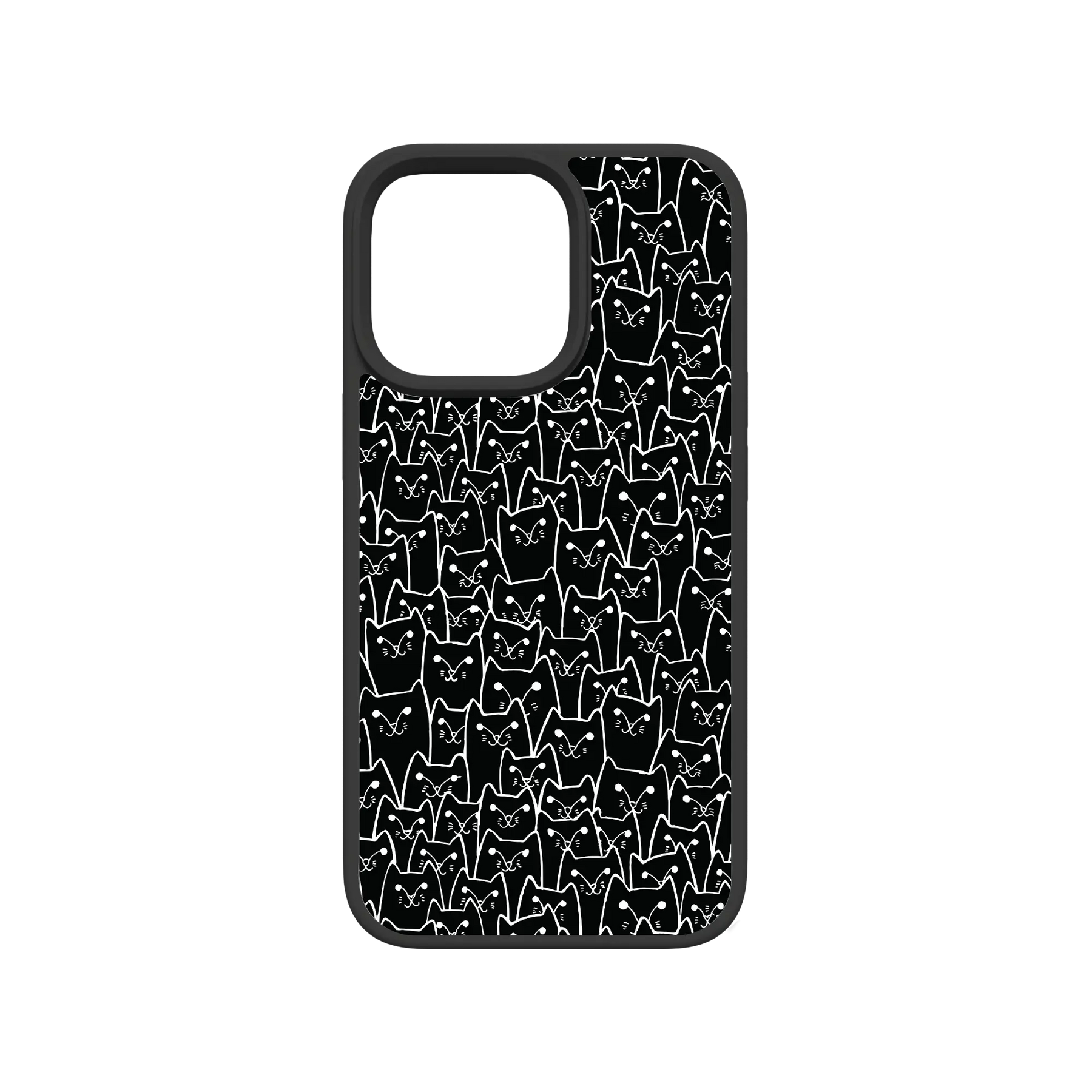 Apple-iPhone-13-Pro-Crystal-Clear Black Cat Pattern | Protective MagSafe Case | Cats Meow Series for Apple iPhone 13 Series cellhelmet cellhelmet