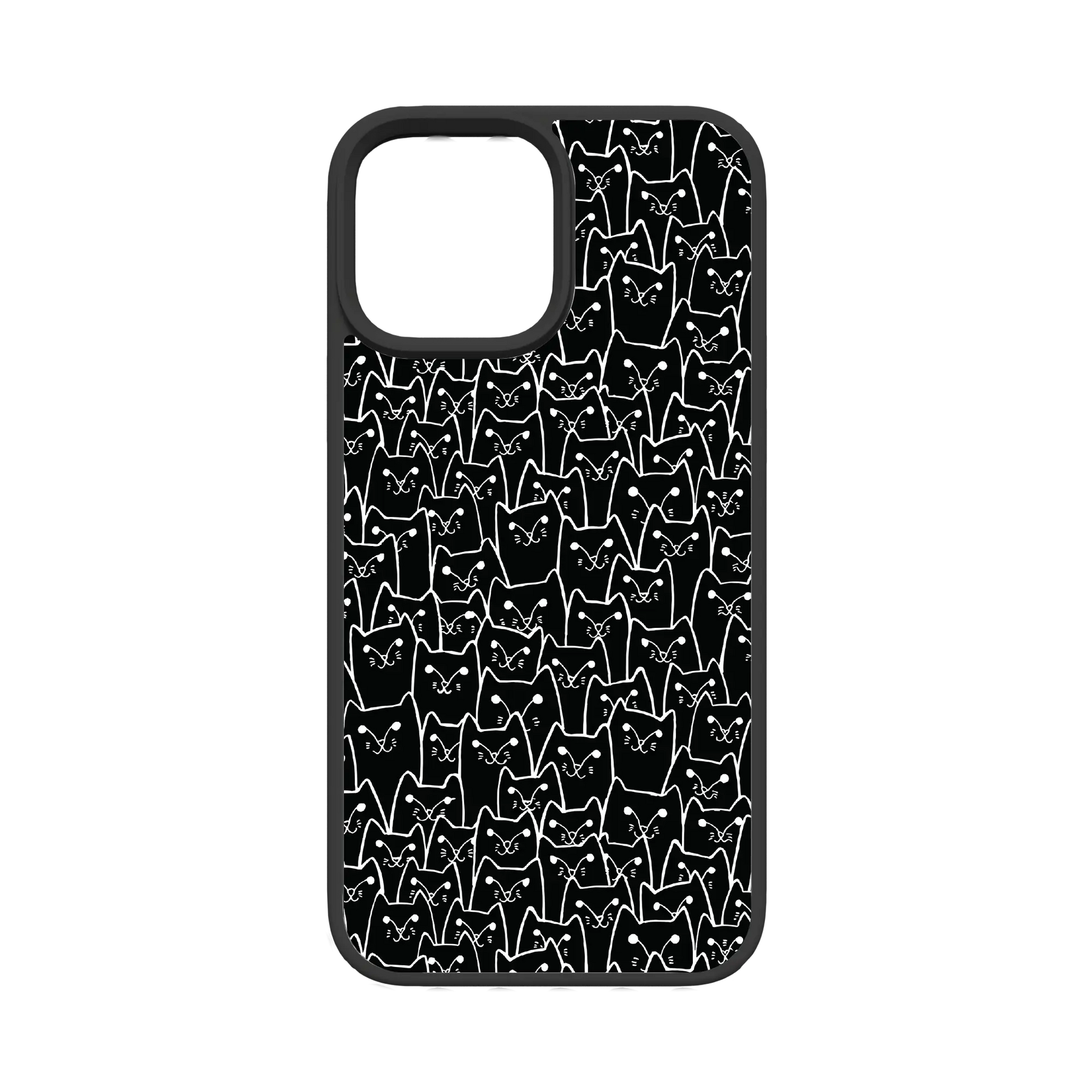 Apple-iPhone-13-Pro-Max-Crystal-Clear Black Cat Pattern | Protective MagSafe Case | Cats Meow Series for Apple iPhone 13 Series cellhelmet cellhelmet