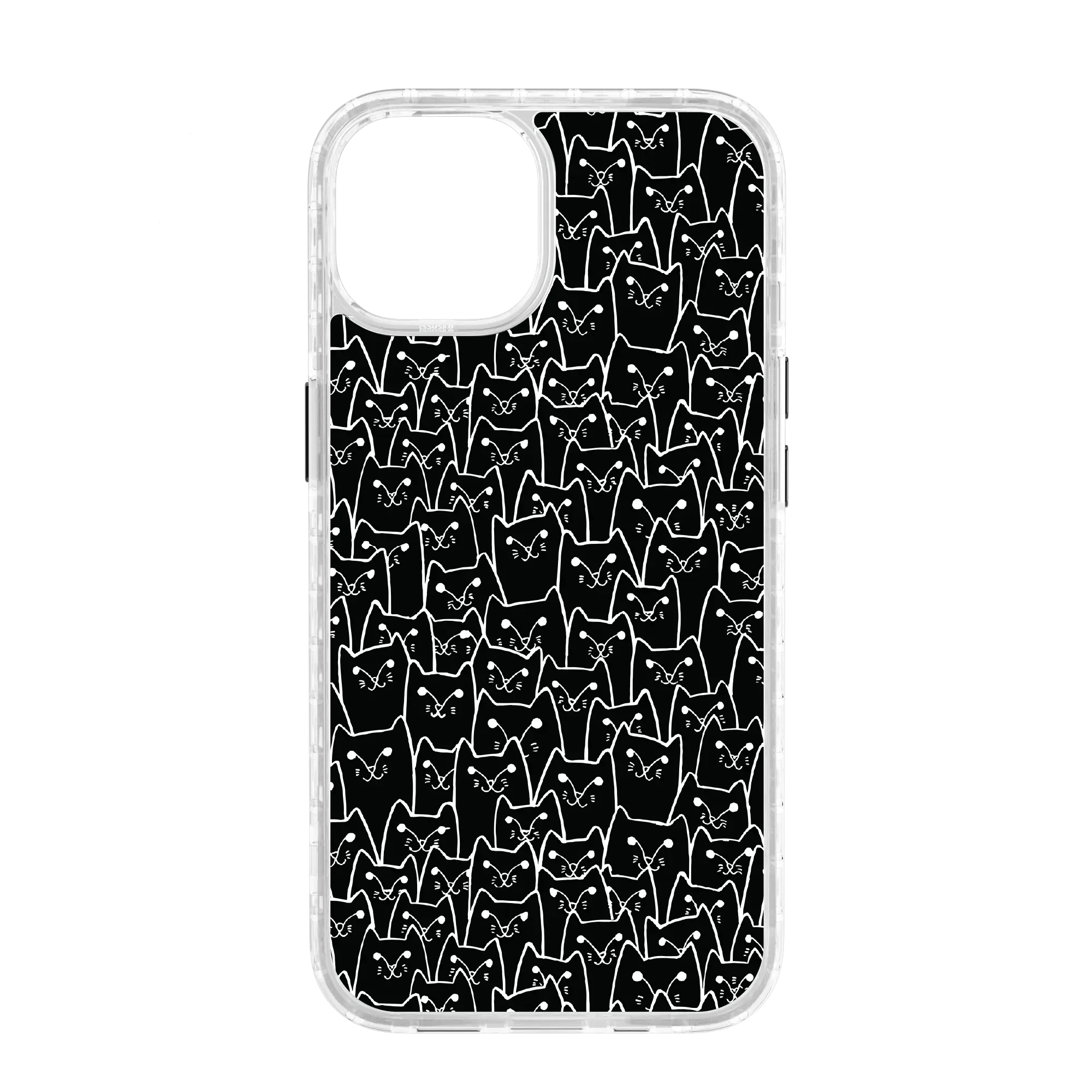 Apple-iPhone-14-Crystal-Clear Black Cat Pattern | Protective MagSafe Case | Cats Meow Series for Apple iPhone 14 Series cellhelmet cellhelmet