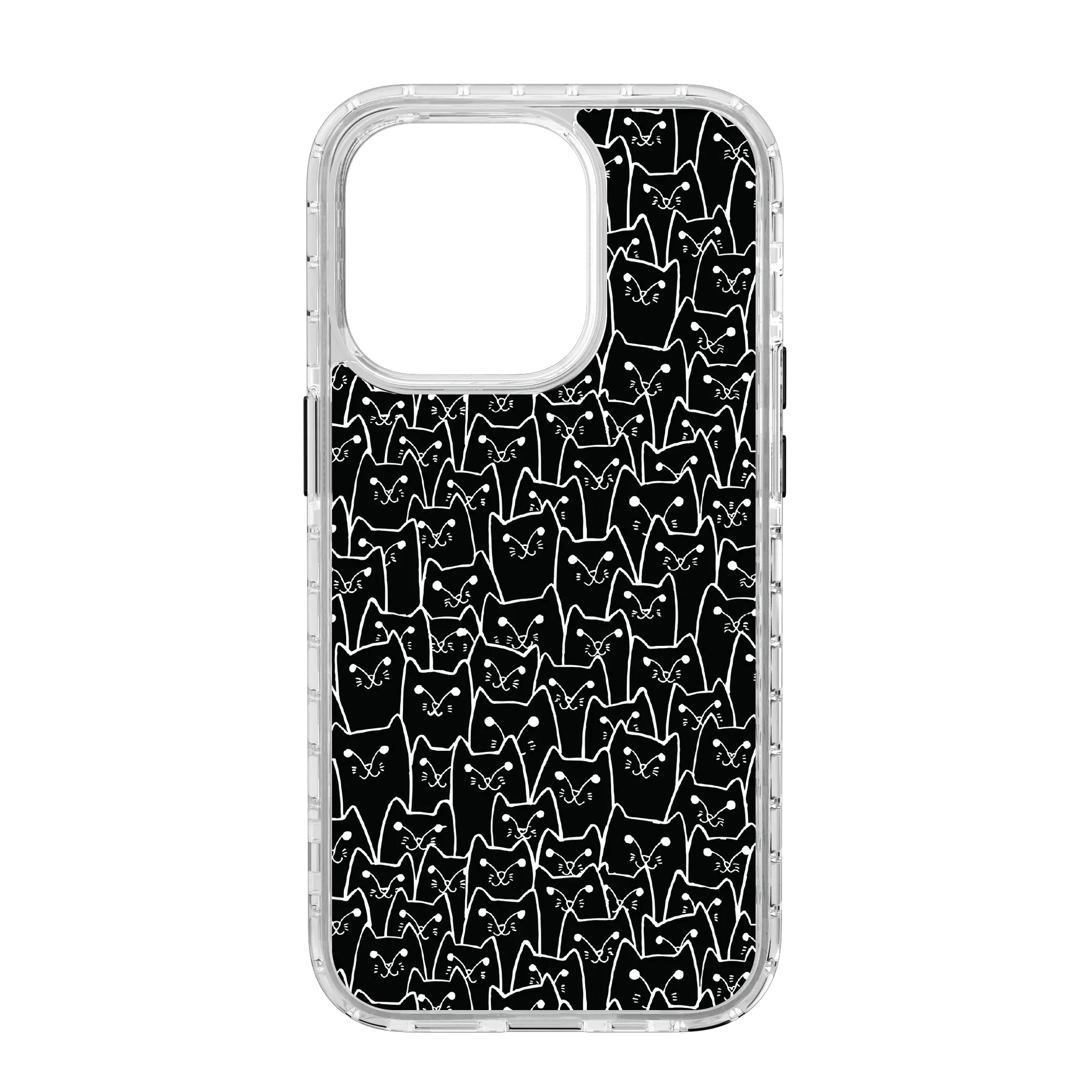 Apple-iPhone-14-Pro-Crystal-Clear Black Cat Pattern | Protective MagSafe Case | Cats Meow Series for Apple iPhone 14 Series cellhelmet cellhelmet