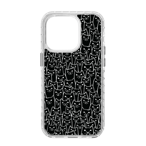 Apple-iPhone-14-Pro-Crystal-Clear Black Cat Pattern | Protective MagSafe Case | Cats Meow Series for Apple iPhone 14 Series cellhelmet cellhelmet