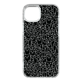 Apple-iPhone-15-Plus-Crystal-Clear Black Cat Pattern | Protective MagSafe Case | Cats Meow Series for Apple iPhone 15 Series cellhelmet cellhelmet