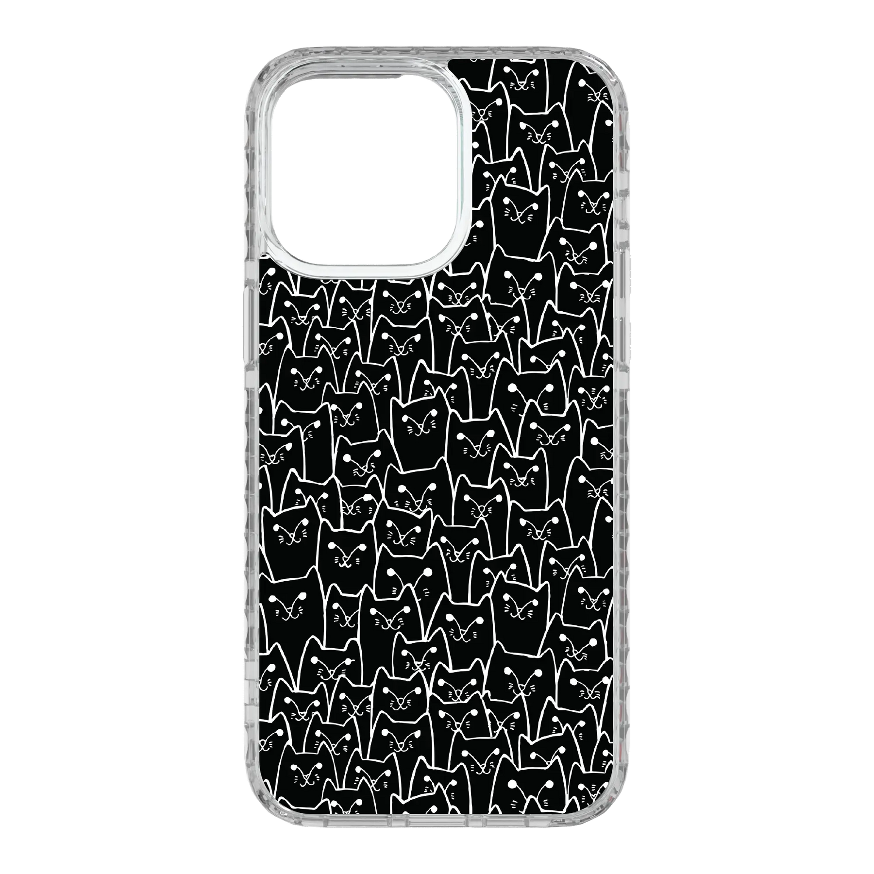 Apple-iPhone-15-Pro-Max-Crystal-Clear Black Cat Pattern | Protective MagSafe Case | Cats Meow Series for Apple iPhone 15 Series cellhelmet cellhelmet