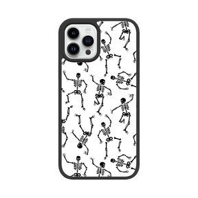 Black Dancing Skeletons | Halloween Series | Custom MagSafe Case Design for Apple iPhone 12 Series