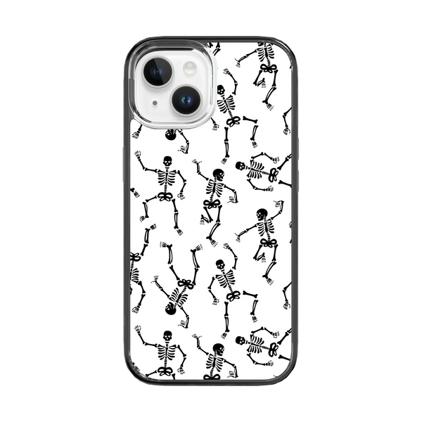 Preppy Embroidered Skeleton Phone Case, Halloween Phone Case, Preppy Aesthetic, IPhone 15 14 13