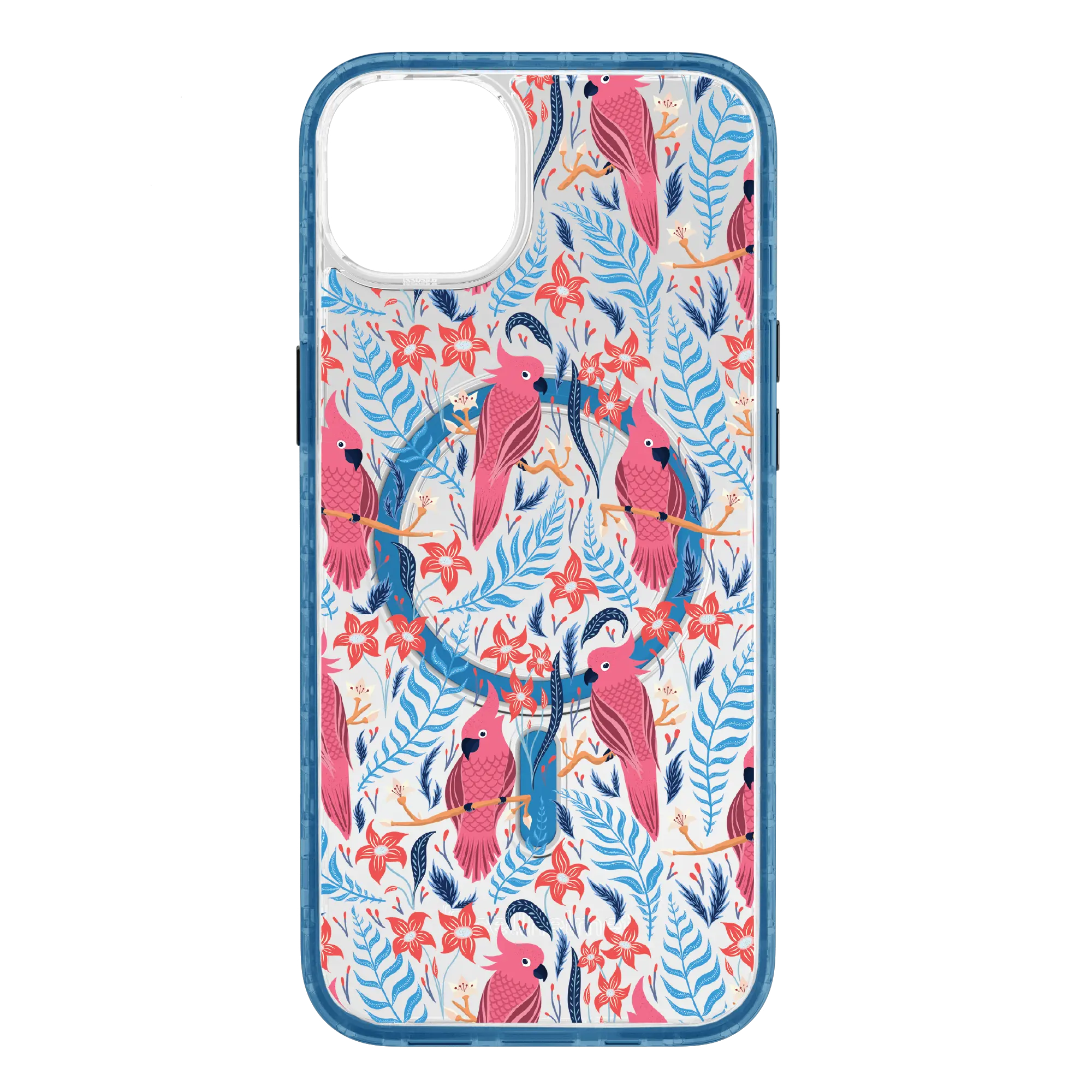 Apple-iPhone-14-Plus-Deep-Sea-Blue Botancial Cockatoo | Protective MagSafe Cockatoo Case | Birds and Bees Collection for Apple iPhone 14 Series cellhelmet cellhelmet