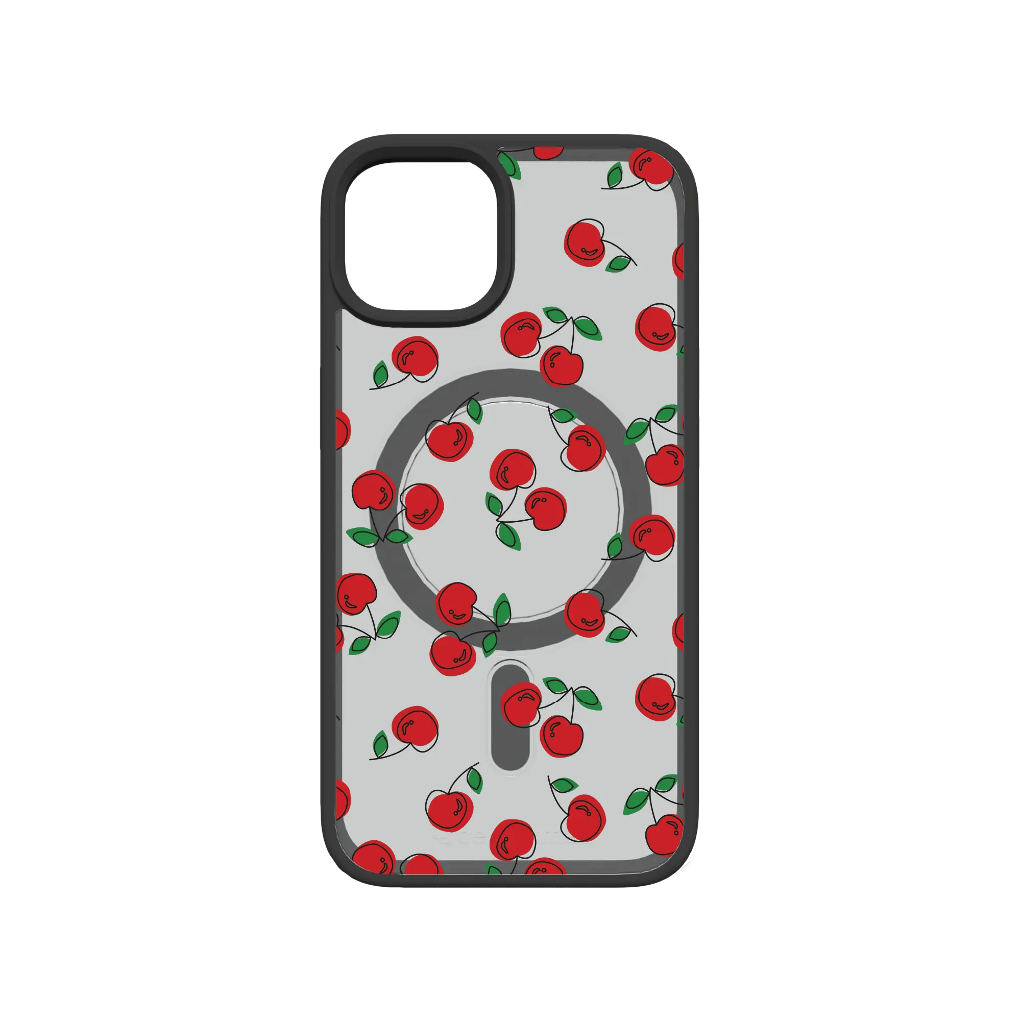 Apple-iPhone-13-Crystal-Clear Bowl O' Cherries | Custom MagSafe Red Cherry Case for Apple iPhone 13 Series cellhelmet cellhelmet