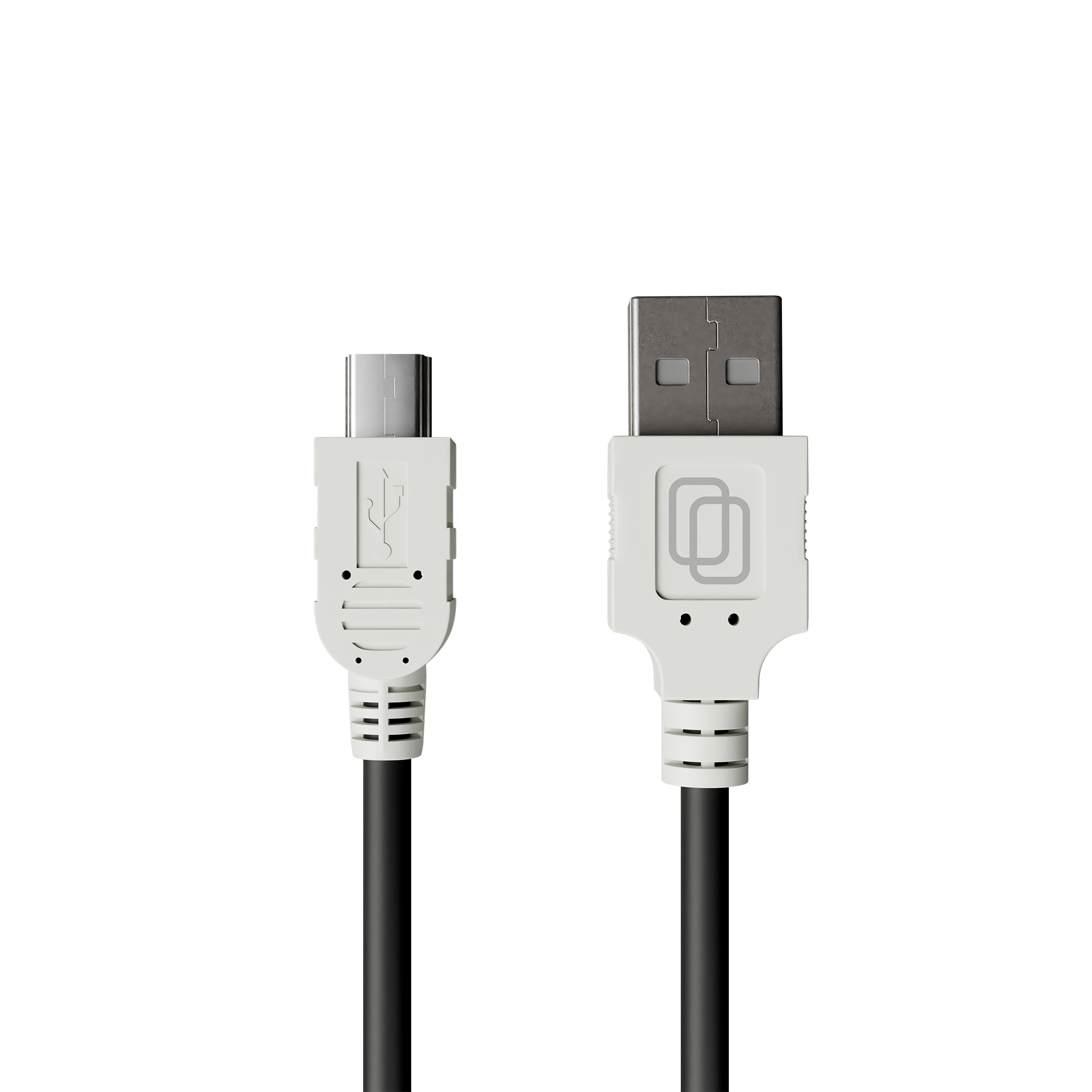 Type-A to Type-B Mini Charge/Sync Cable - 3ft Round Black