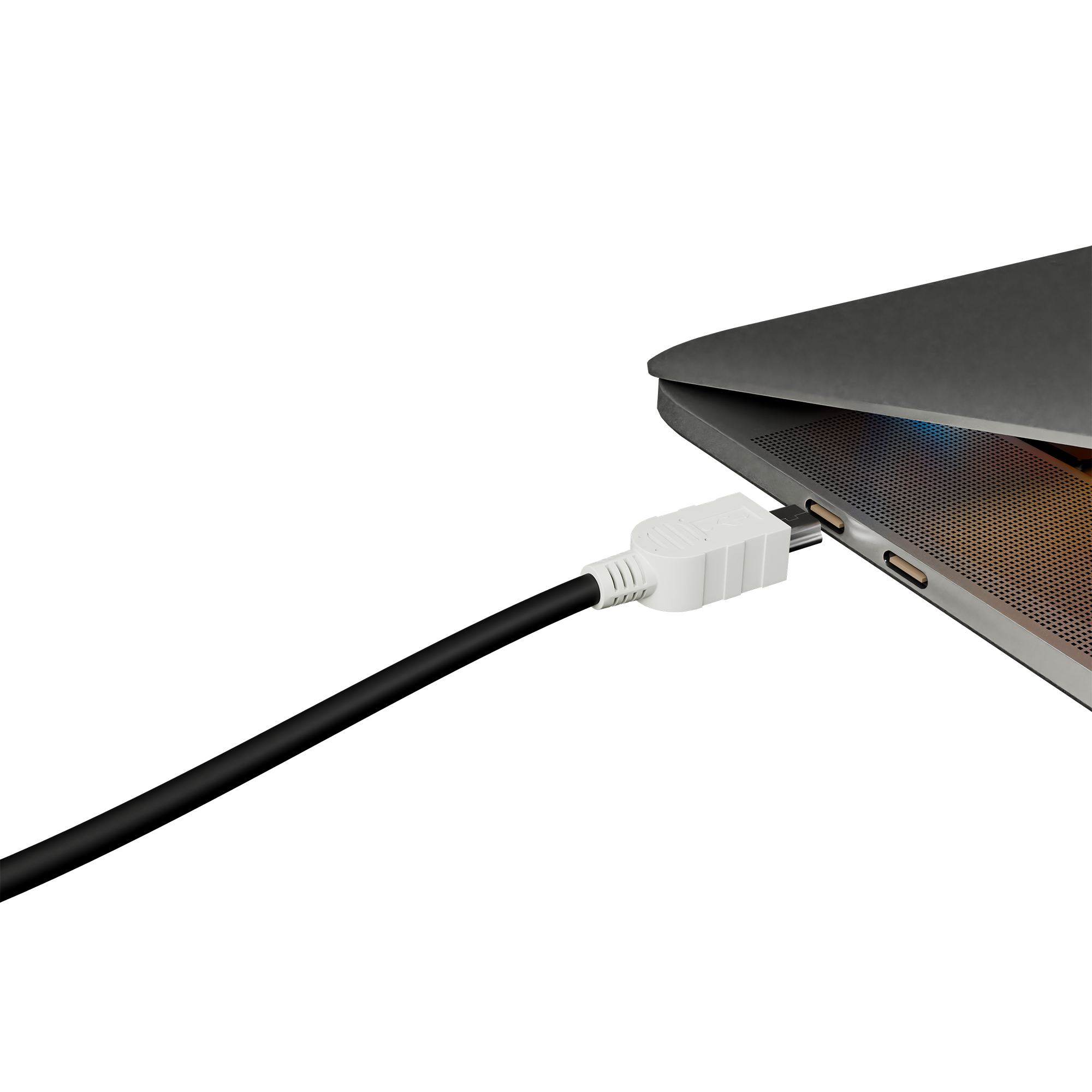 Type-A to Type-B Mini Charge/Sync Cable - 3ft Round Black