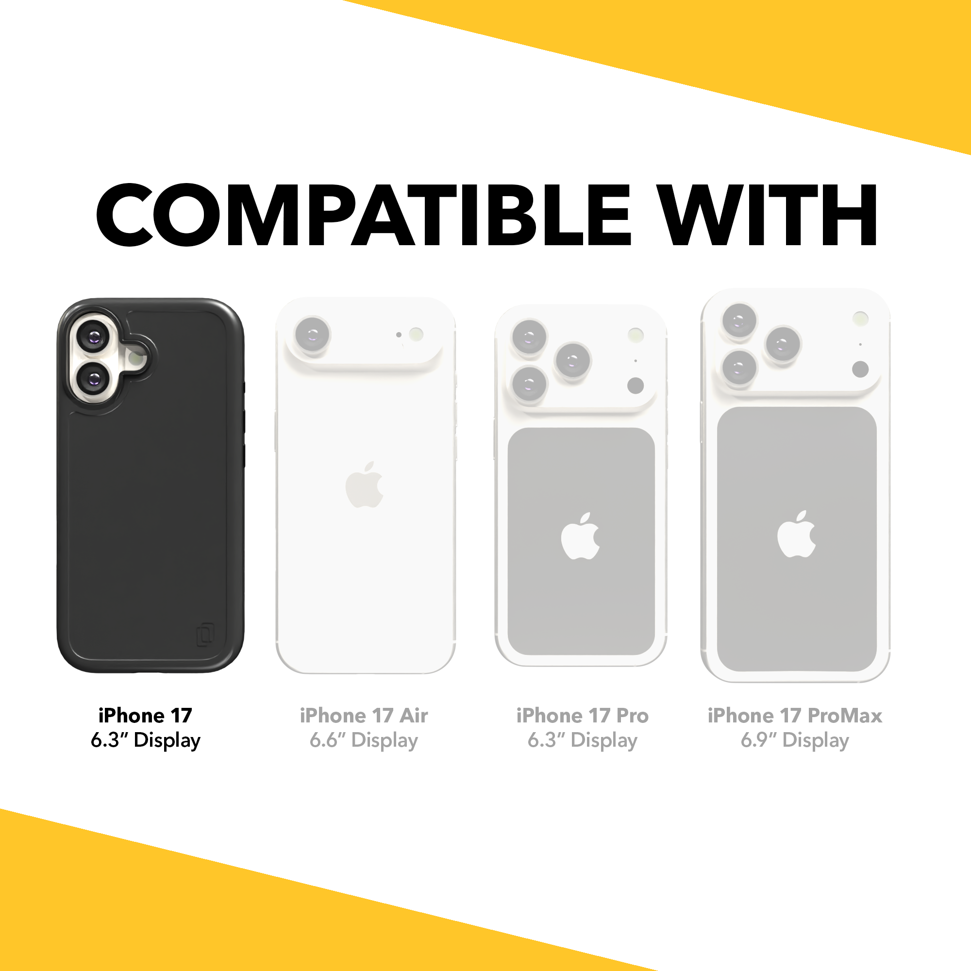 Shock-Absorbent MagSafe® Case for Apple iPhone 17 in Black | Fortitude Series None / None / Black