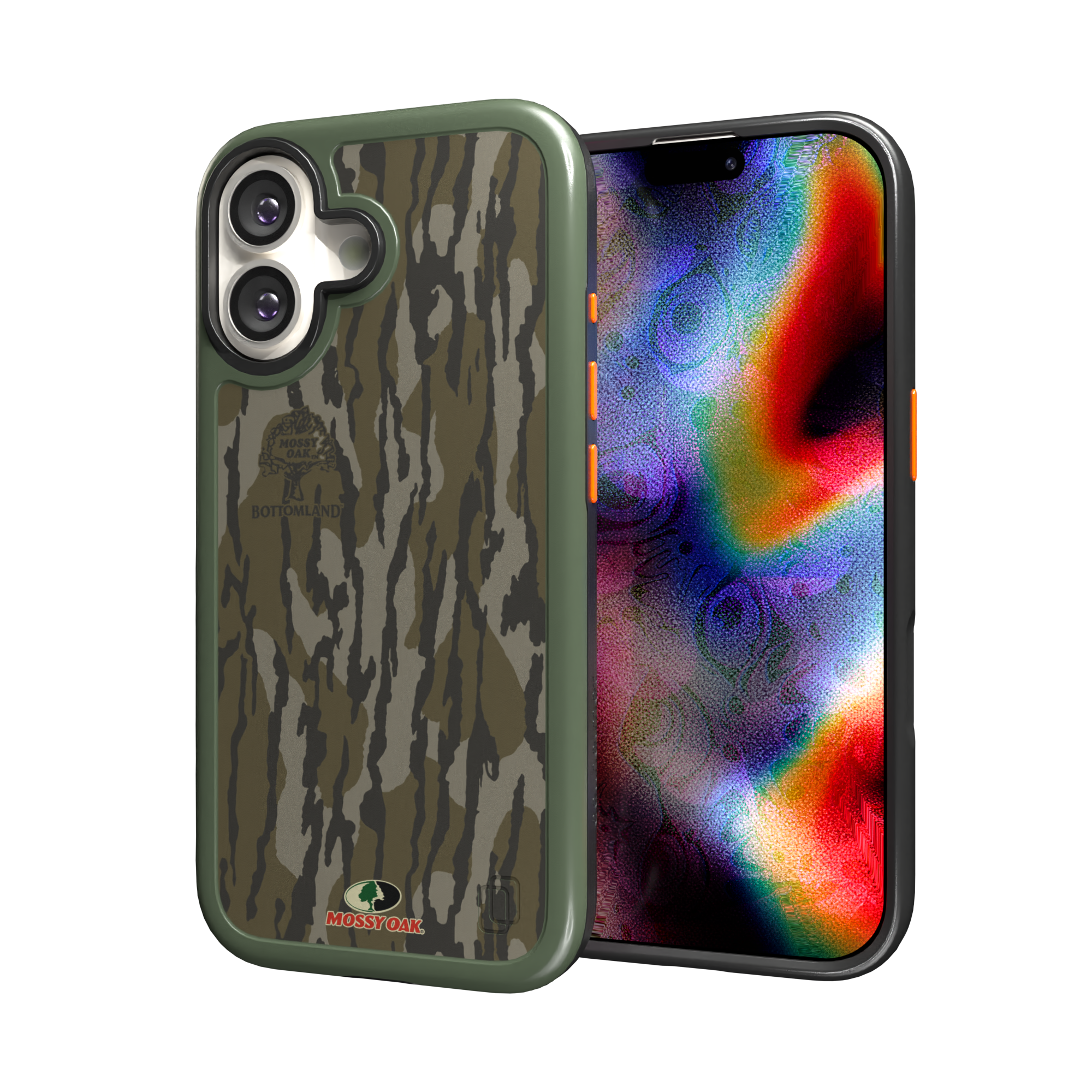 Shock-Absorbent MagSafe® Case for Apple iPhone 17 in Mossy Oak Bottomland Camo | Fortitude Series None / None / Bottomlands