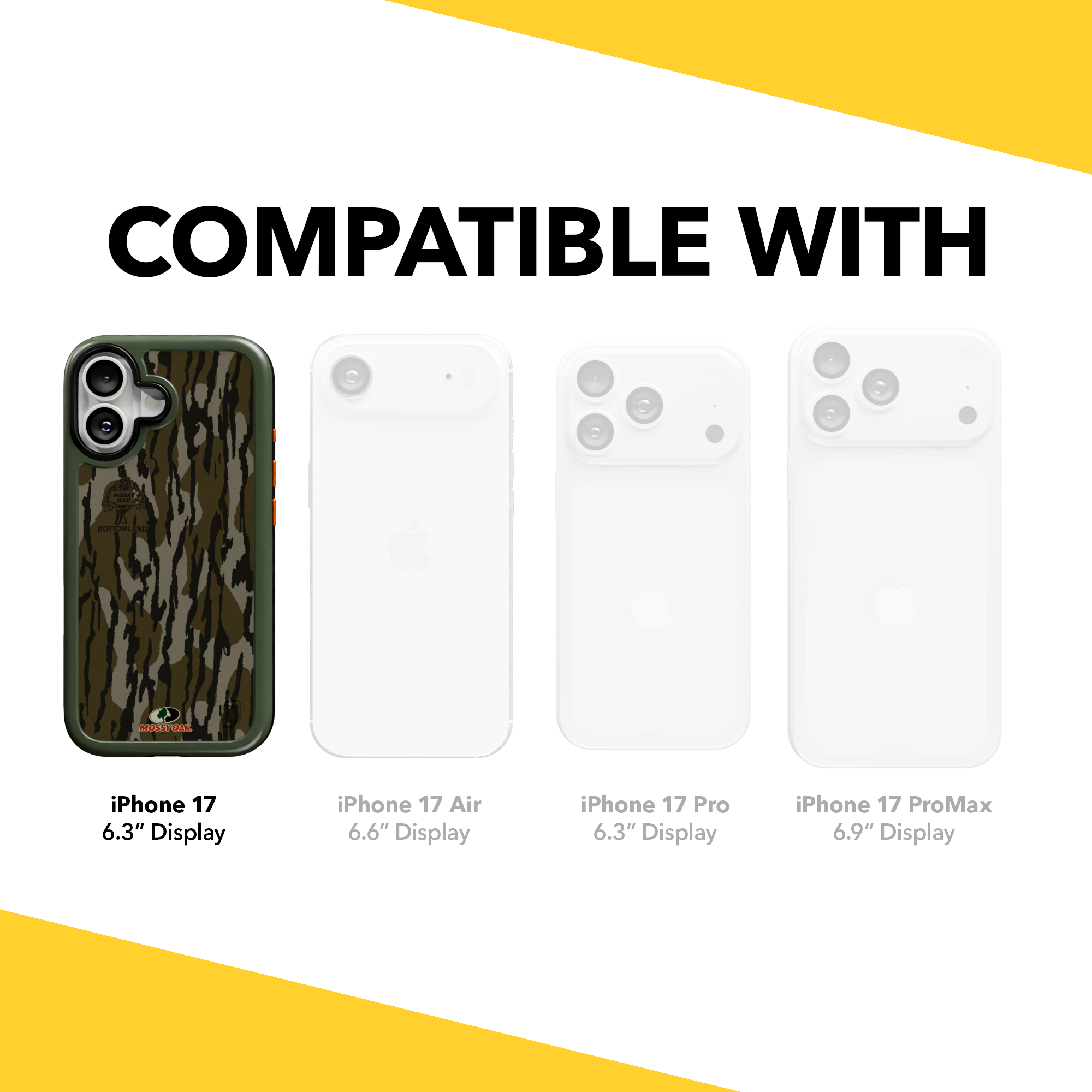 Shock-Absorbent MagSafe® Case for Apple iPhone 17 in Mossy Oak Bottomland Camo | Fortitude Series None / None / Bottomland