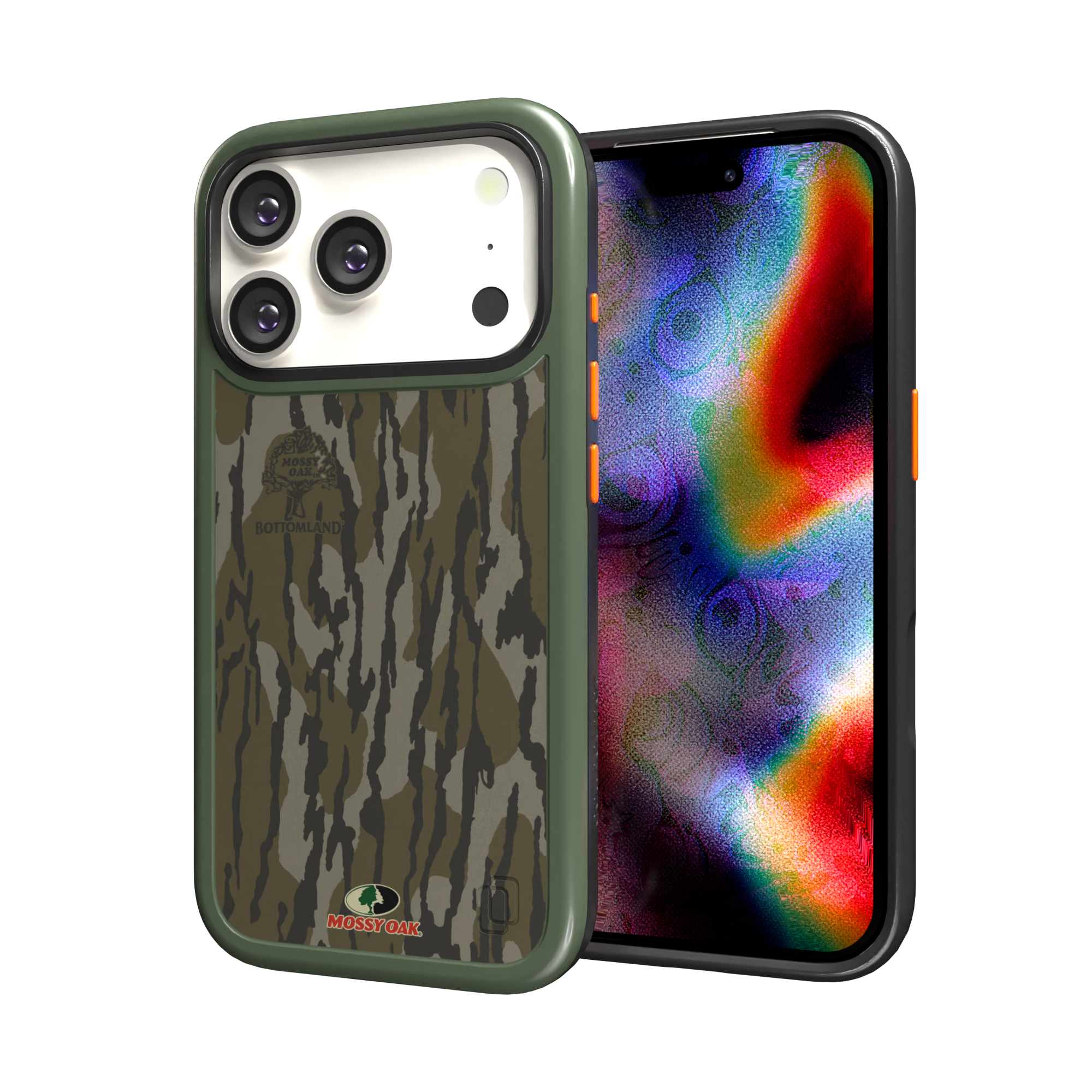 Shock-Absorbent MagSafe® Case for Apple iPhone 17 Pro in Mossy Oak Bottomland Camo | Fortitude Series None / None / Bottomlands
