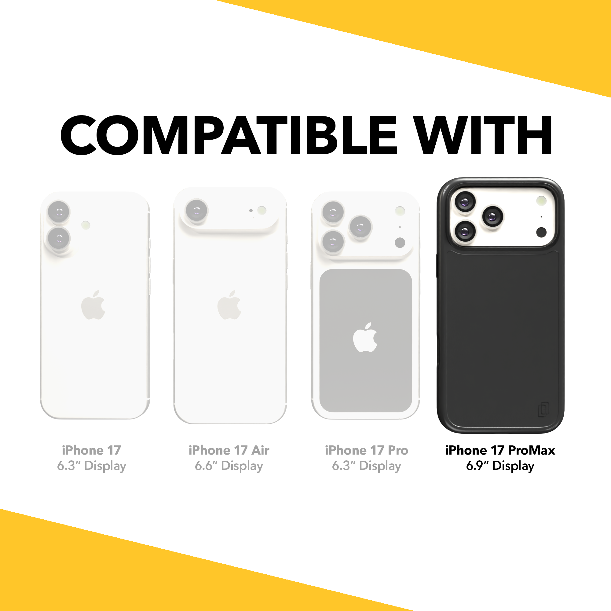 Shock-Absorbent MagSafe® Case for Apple iPhone 17 Pro Max in Black | Fortitude Series None / None / Black