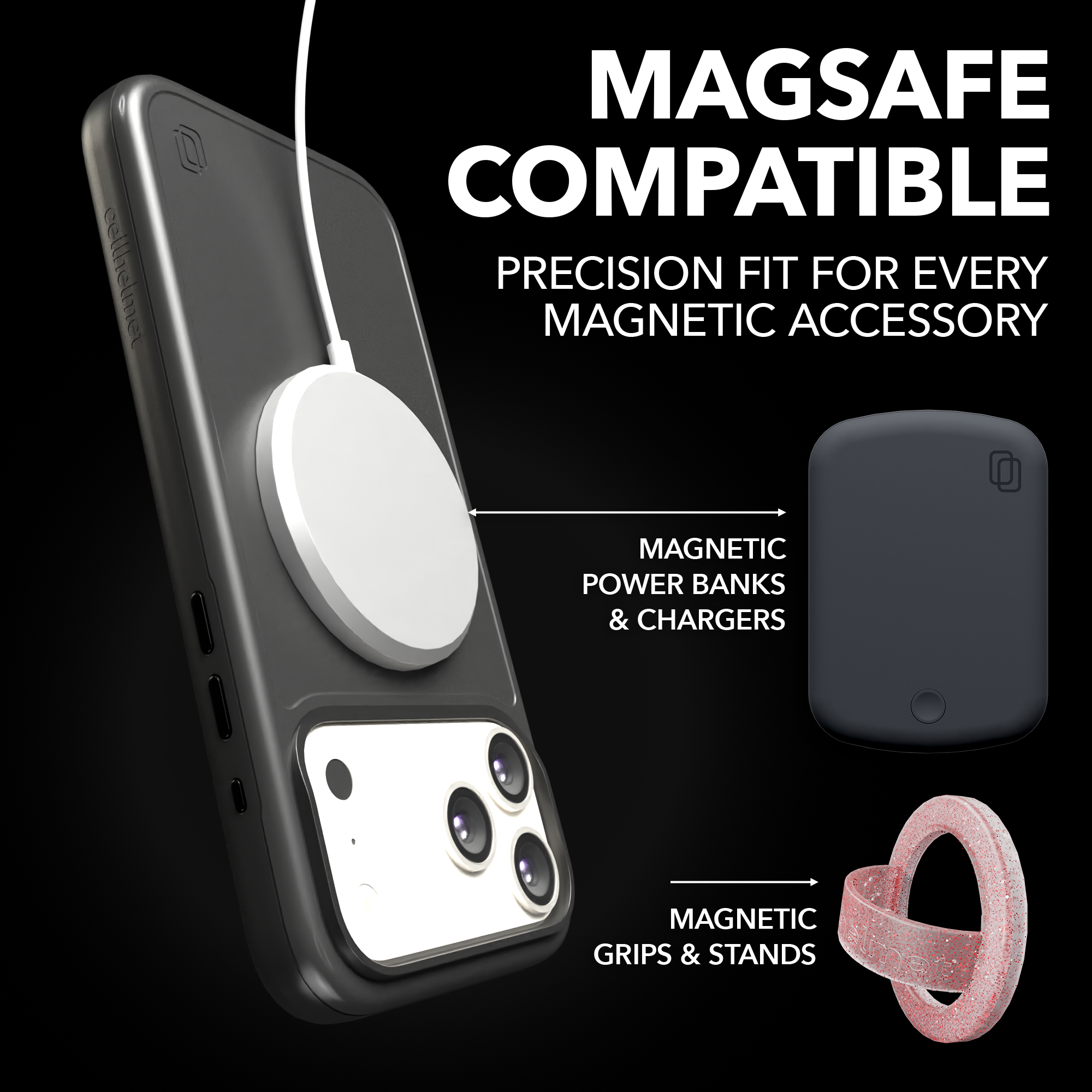Shock-Absorbent MagSafe® Case for Apple iPhone 17 Pro Max in Black | Fortitude Series None / None / Black