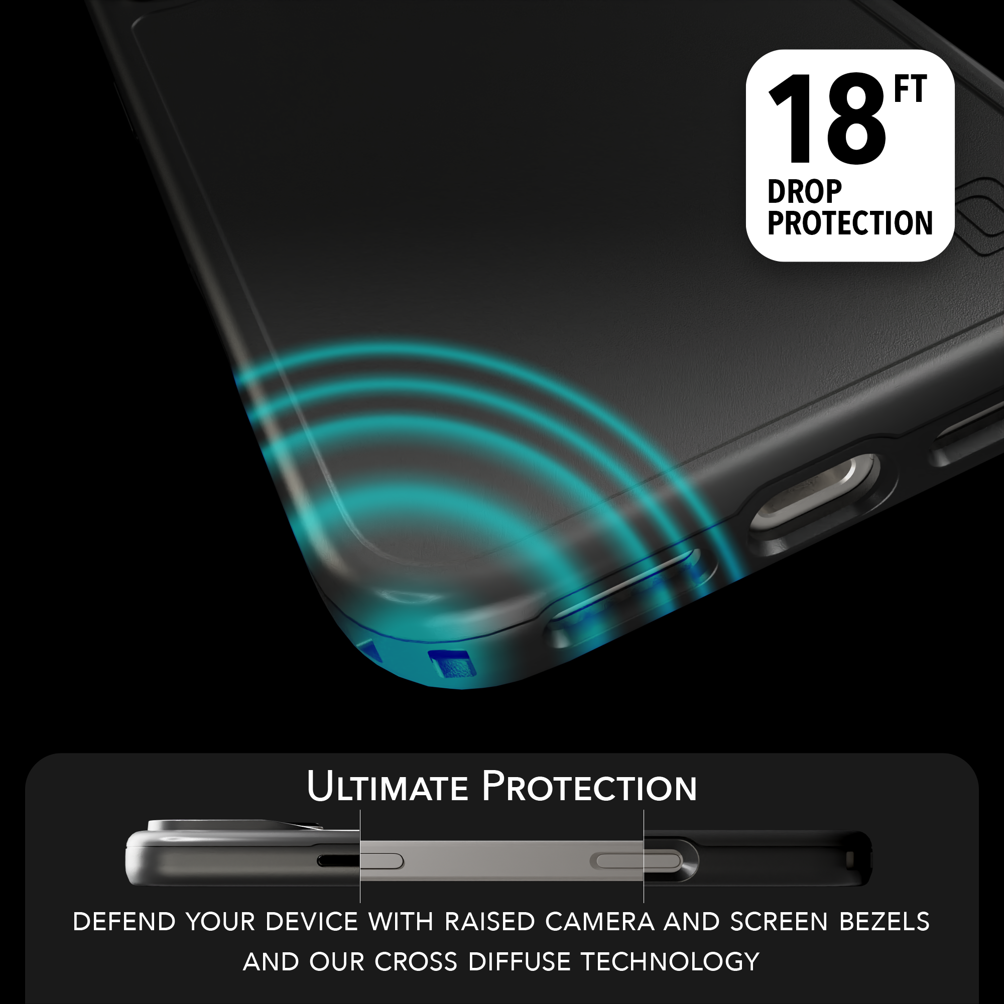 Shock-Absorbent MagSafe® Case for Apple iPhone 17 Pro Max in Black | Fortitude Series None / None / Black