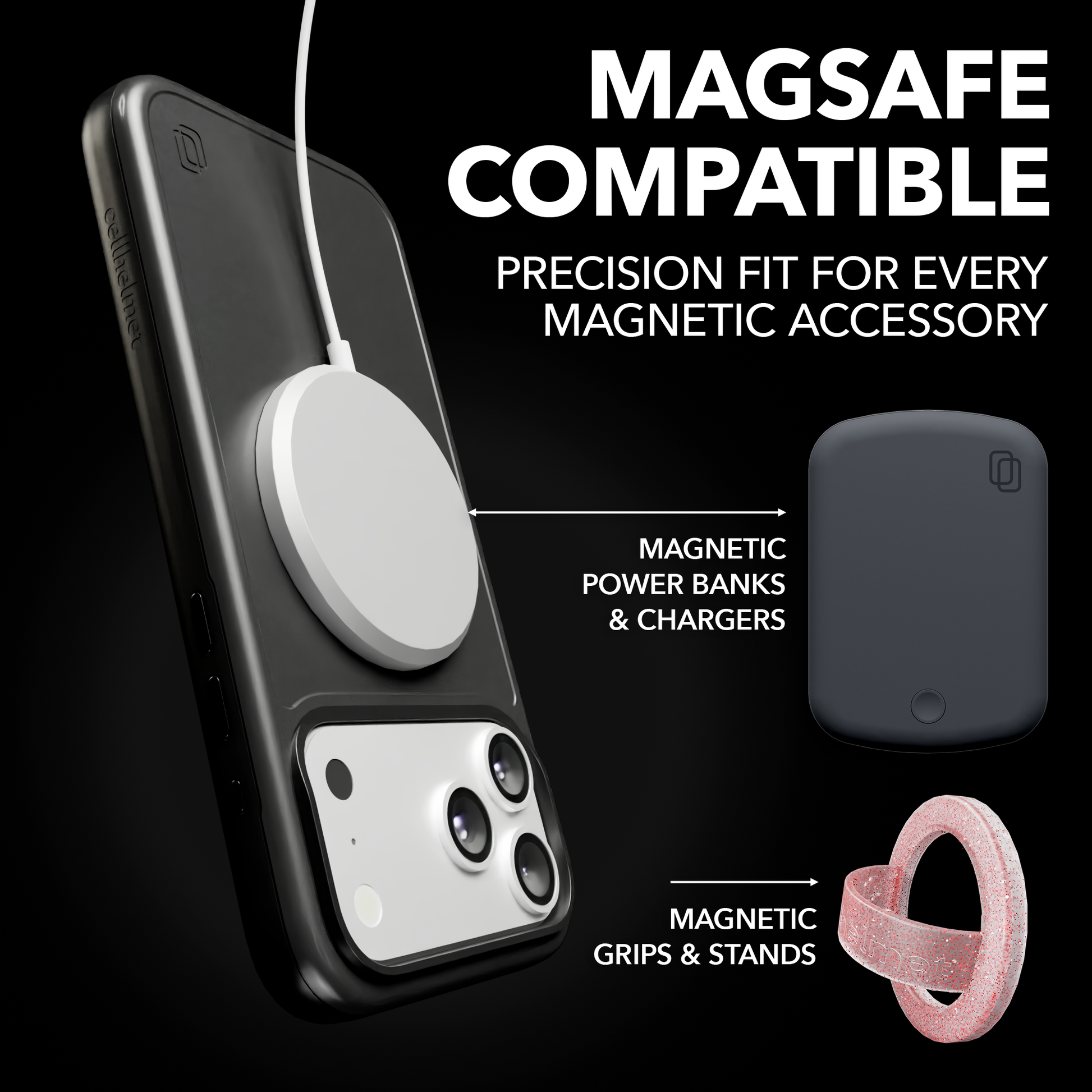 Shock-Absorbent MagSafe® Case for Apple iPhone 17 Pro Max in Black | Fortitude Series None / None / Black