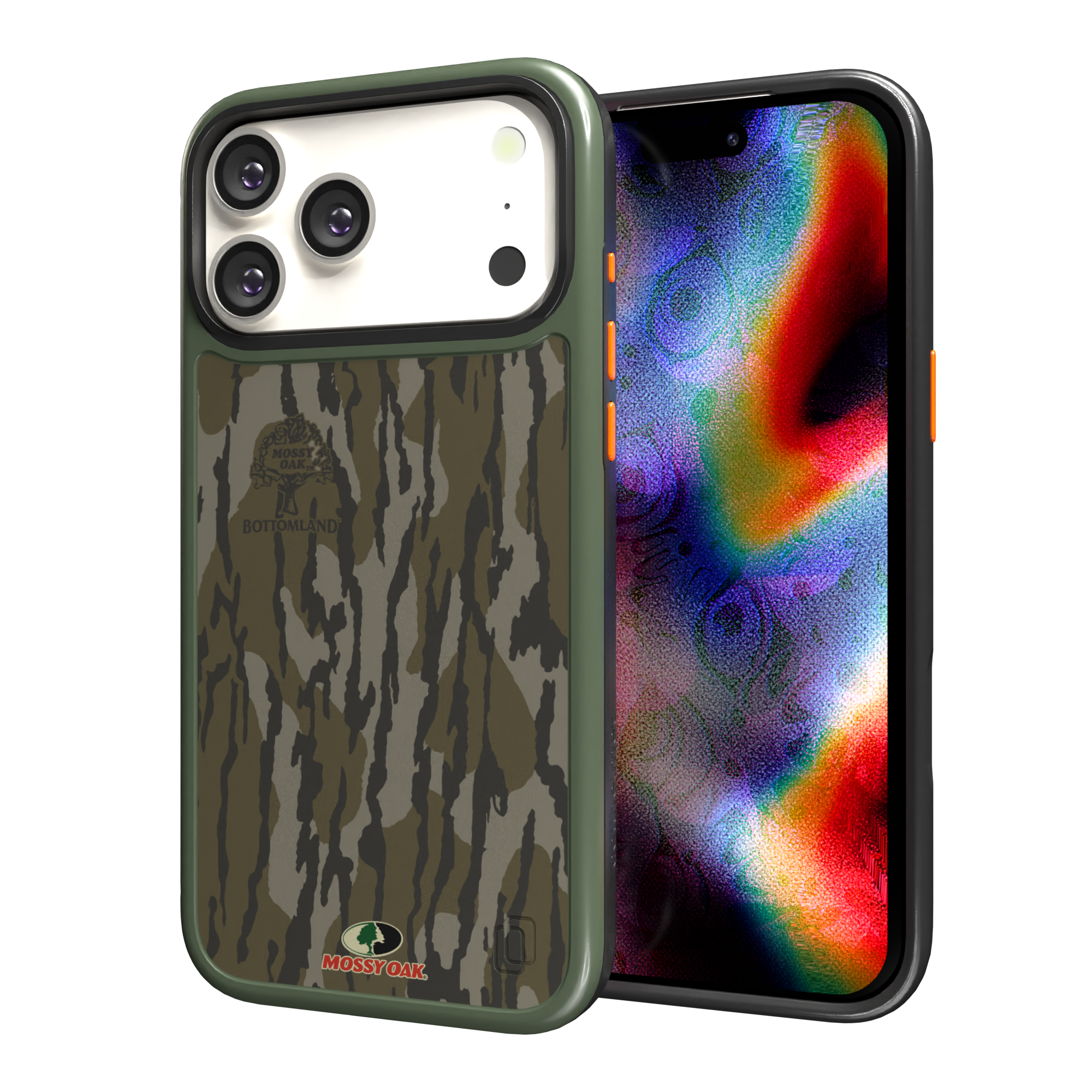 Shock-Absorbent MagSafe® Case for Apple iPhone 17 Pro Max in Mossy Oak Bottomland Camo | Fortitude Series None / None / Bottomlands