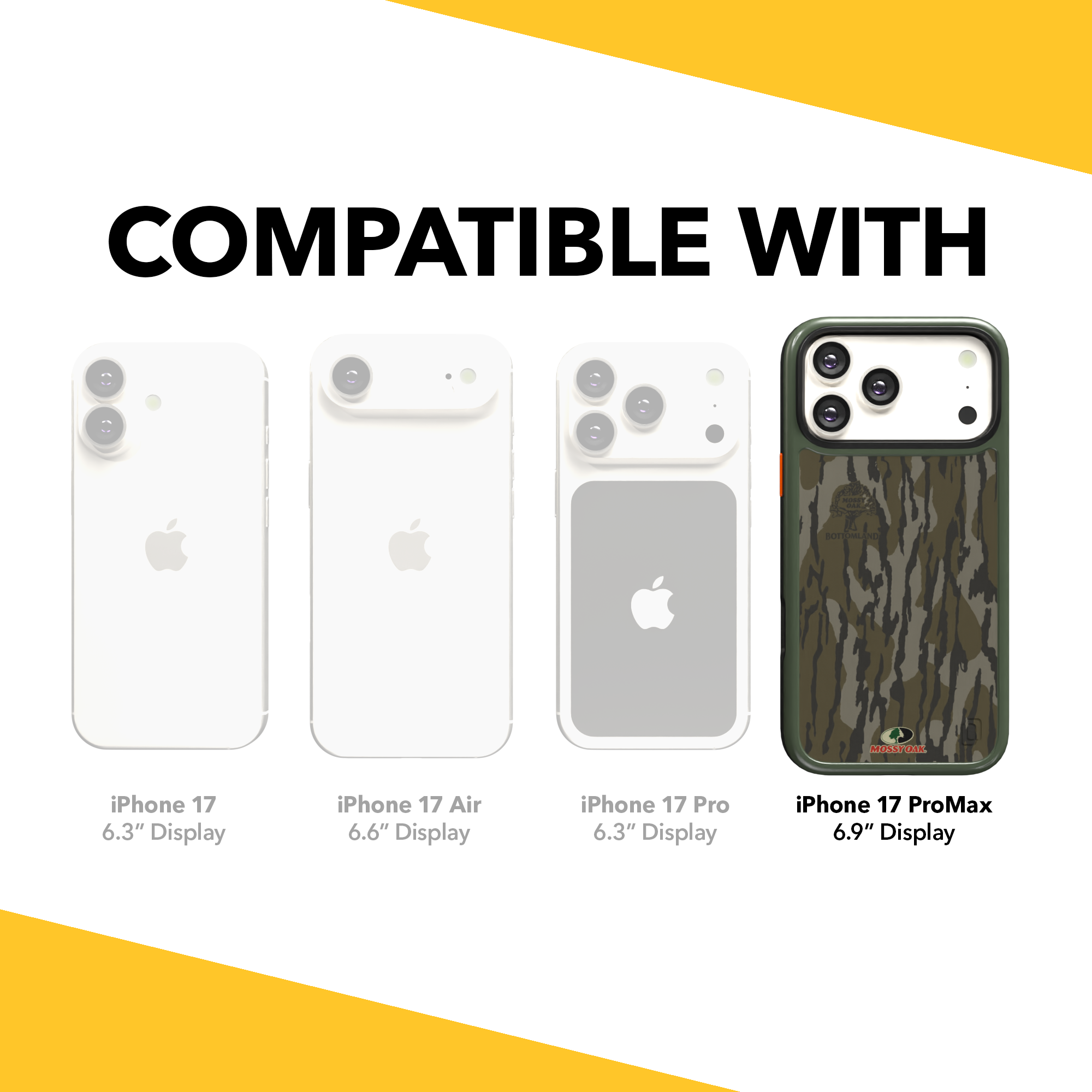 Shock-Absorbent MagSafe® Case for Apple iPhone 17 Pro Max in Mossy Oak Bottomland Camo | Fortitude Series None / None / Bottomlands