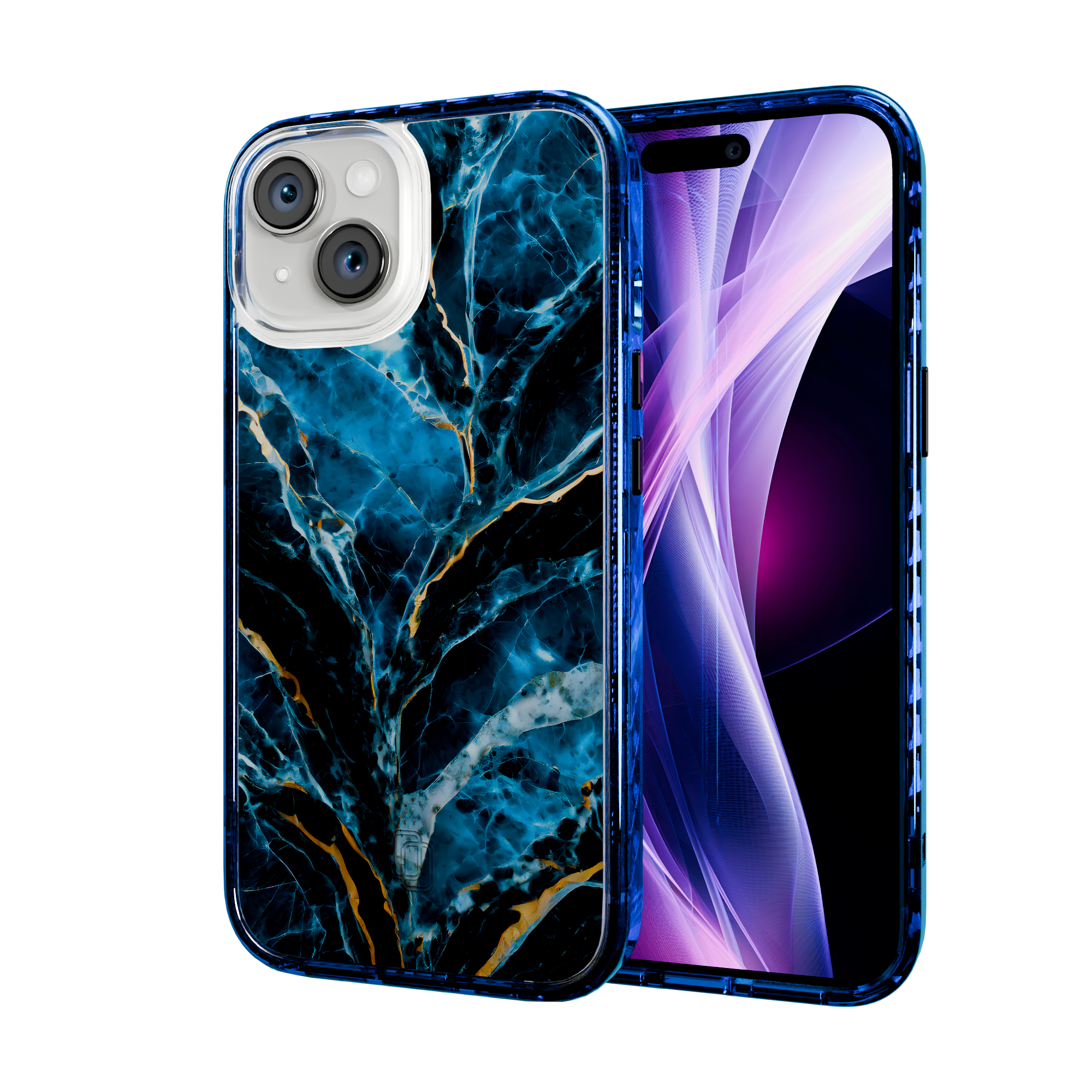 Deep Sea | Protective MagSafe Case | Marble Stone Series for Apple iPhone 15 Series Apple iPhone 15 / Bermuda Blue