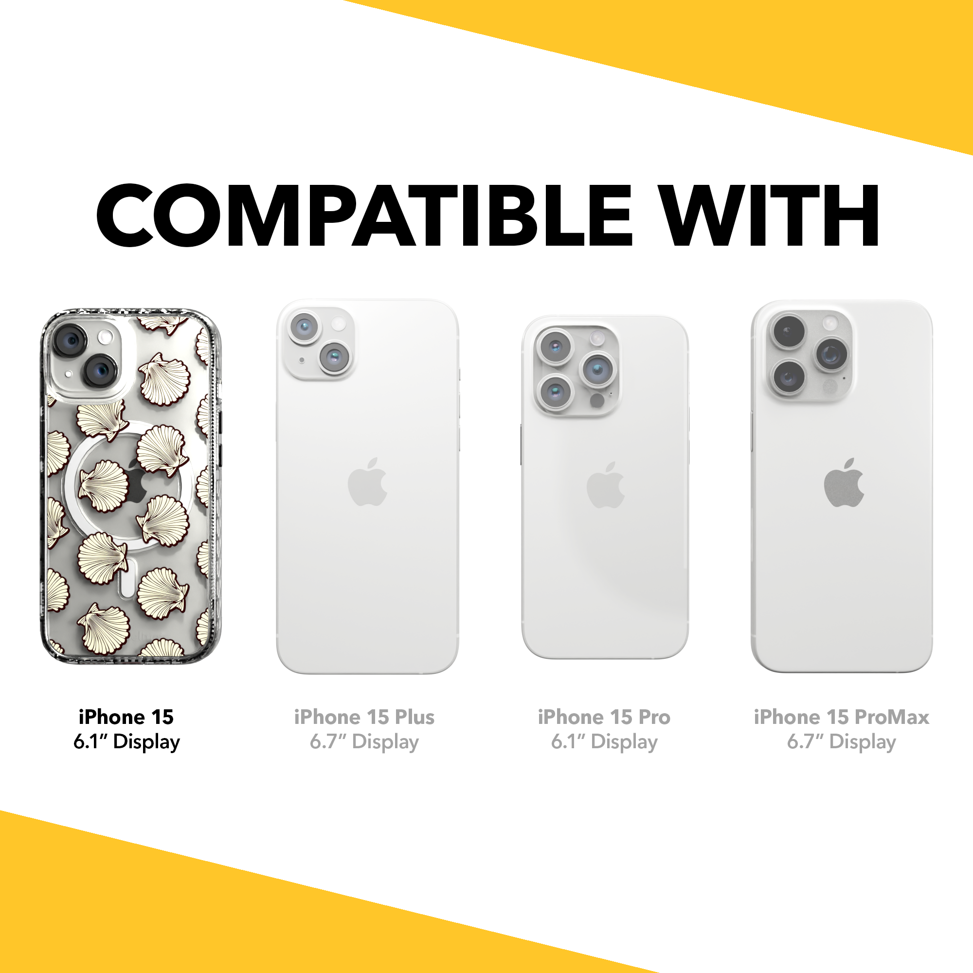 iPhone 15 Series | MagSafe ® | Coastal Collection - Ocean Seashell Case Apple iPhone 15 / Crystal Clear
