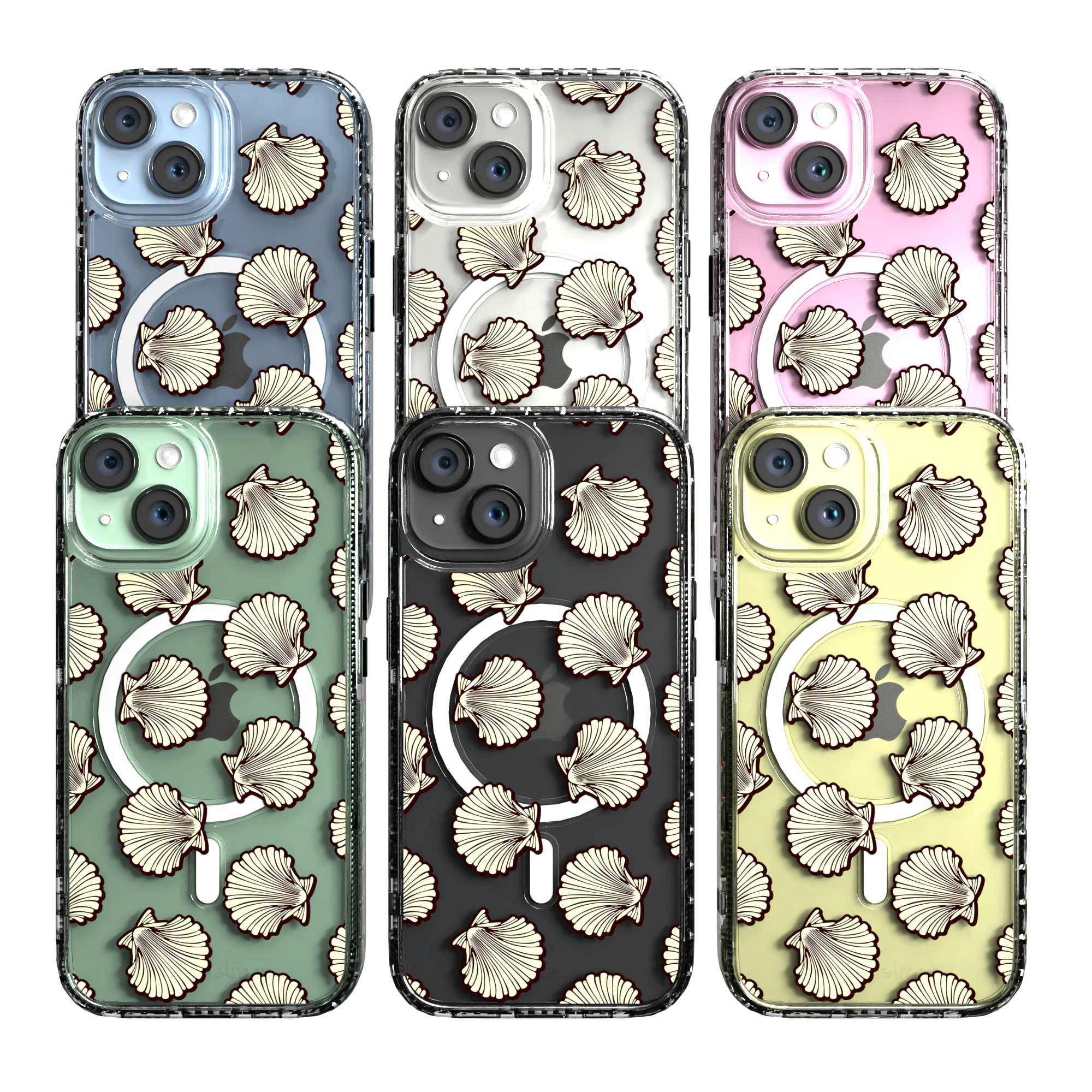 iPhone 15 Series | MagSafe ® | Coastal Collection - Ocean Seashell Case Apple iPhone 15 / Crystal Clear