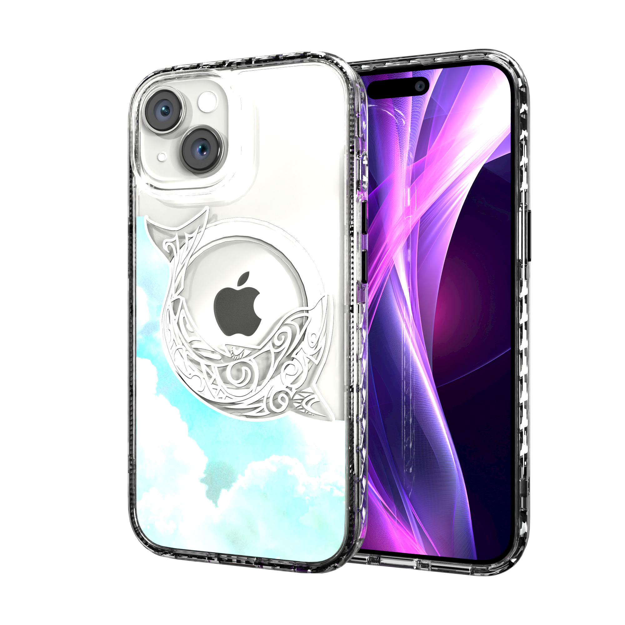 iPhone 15 Series | MagSafe ® | Coastal Collection - Light Blue Whale Case Apple iPhone 15 / Crystal Clear