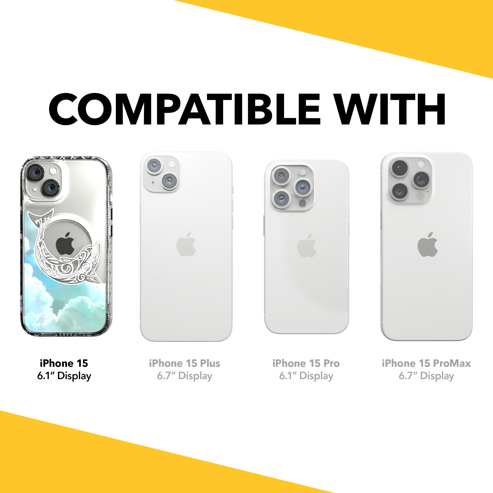 iPhone 15 Series | MagSafe ® | Coastal Collection - Light Blue Whale Case Apple iPhone 15 / Crystal Clear