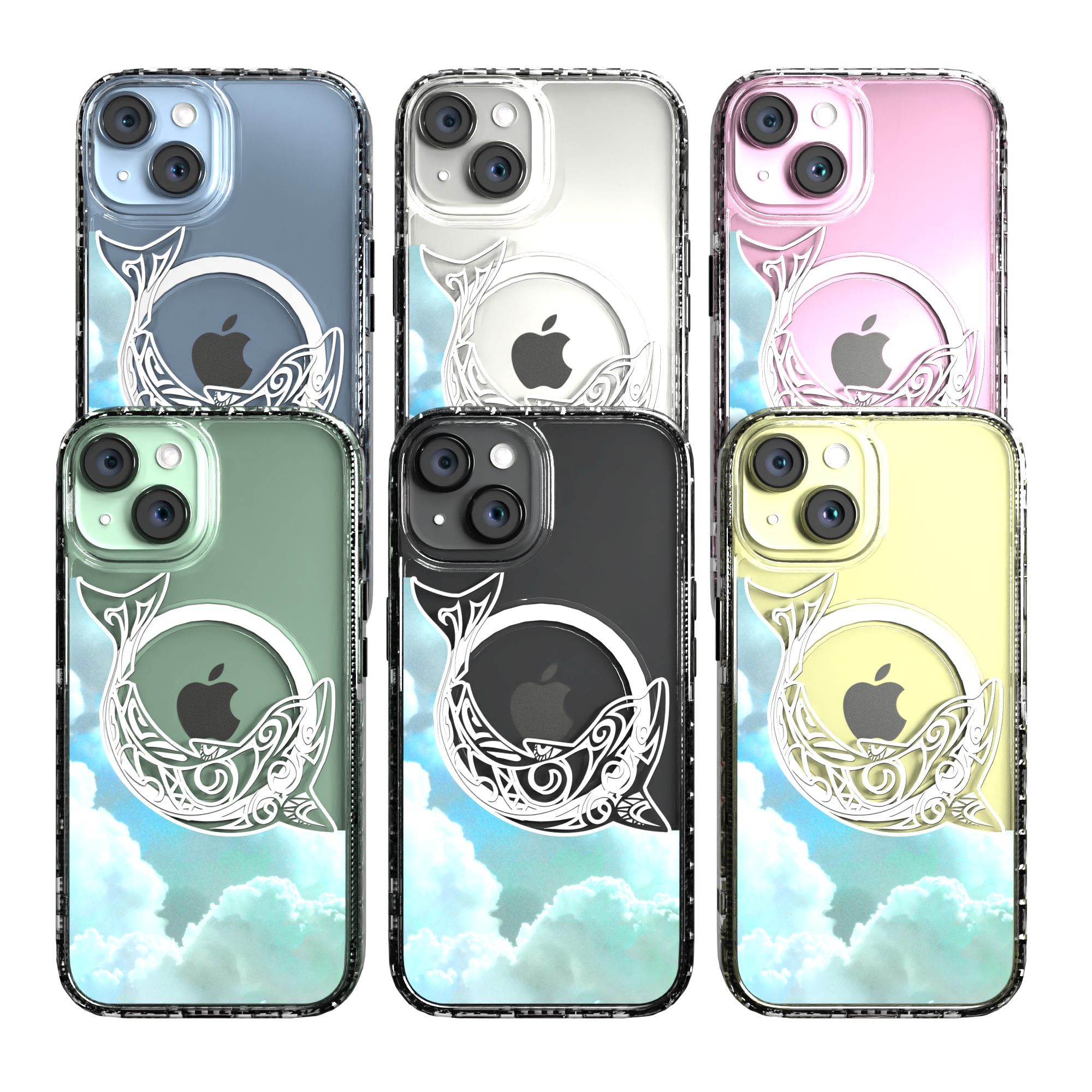 iPhone 15 Series | MagSafe ® | Coastal Collection - Light Blue Whale Case Apple iPhone 15 / Crystal Clear