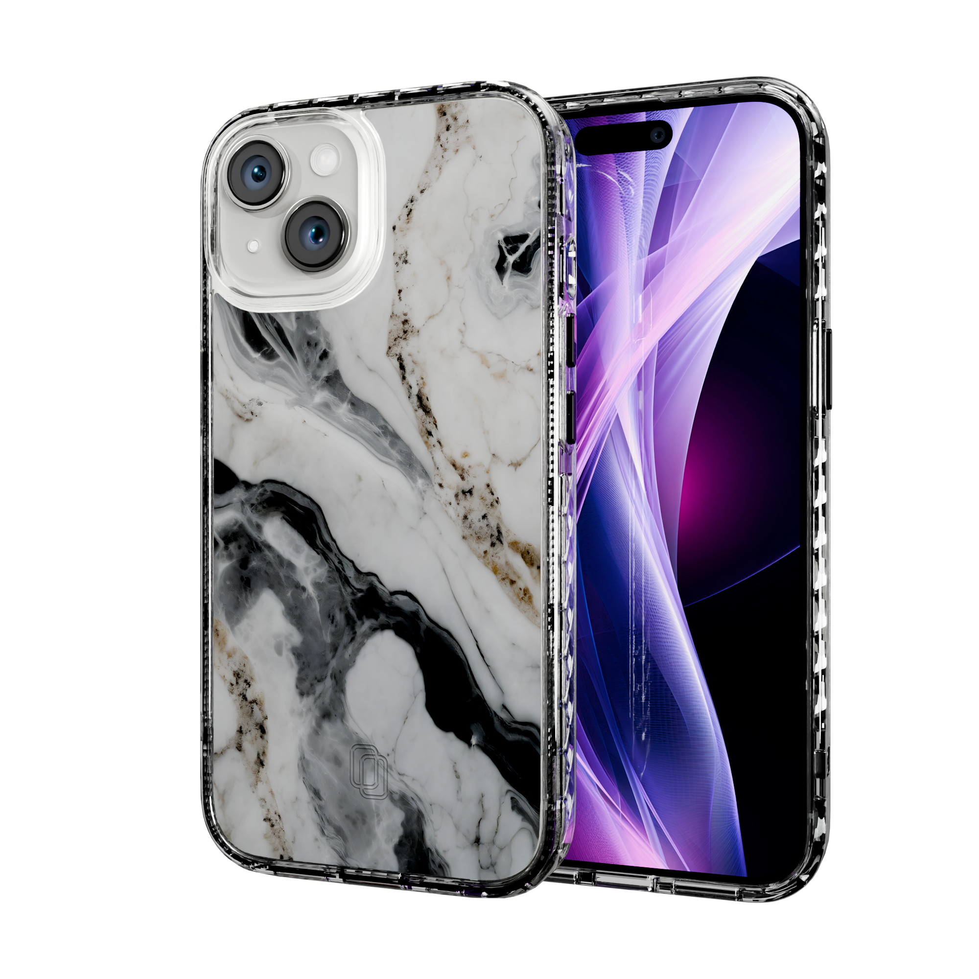 Pure Snow | Protective MagSafe White Marble Case | Marble Stone Collection for Apple iPhone 15 Series Apple iPhone 15 / Crystal Clear