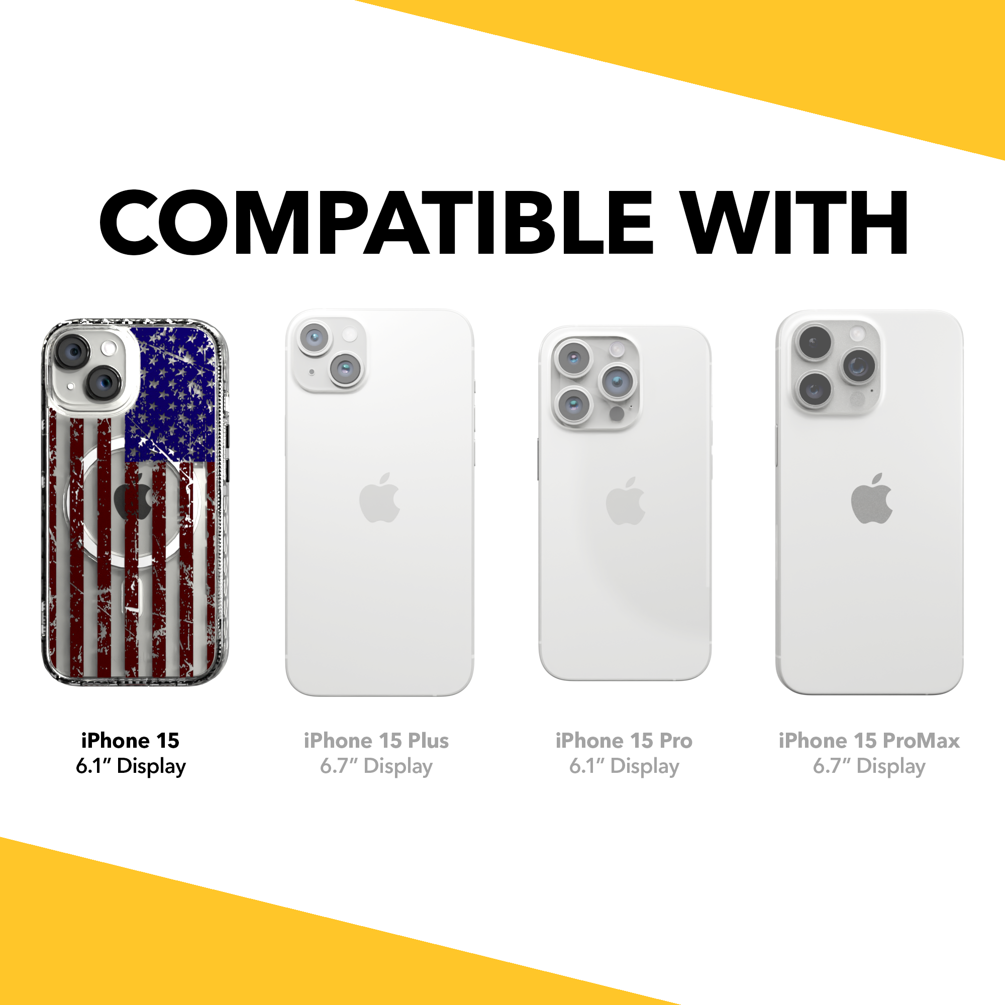iPhone 15 Series | MagSafe ® | We the People Collection - US American Flag Case Apple iPhone 15 / Crystal Clear