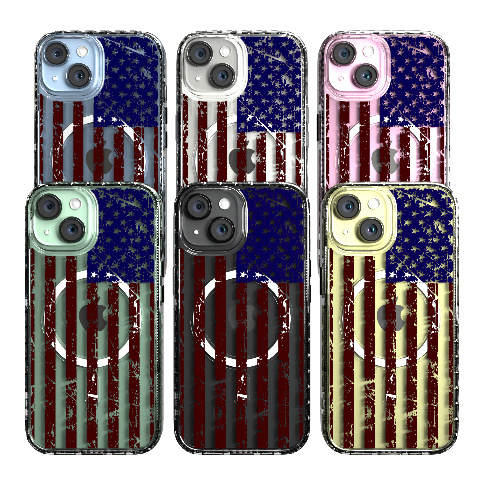 iPhone 15 Series | MagSafe ® | We the People Collection - US American Flag Case Apple iPhone 15 / Crystal Clear