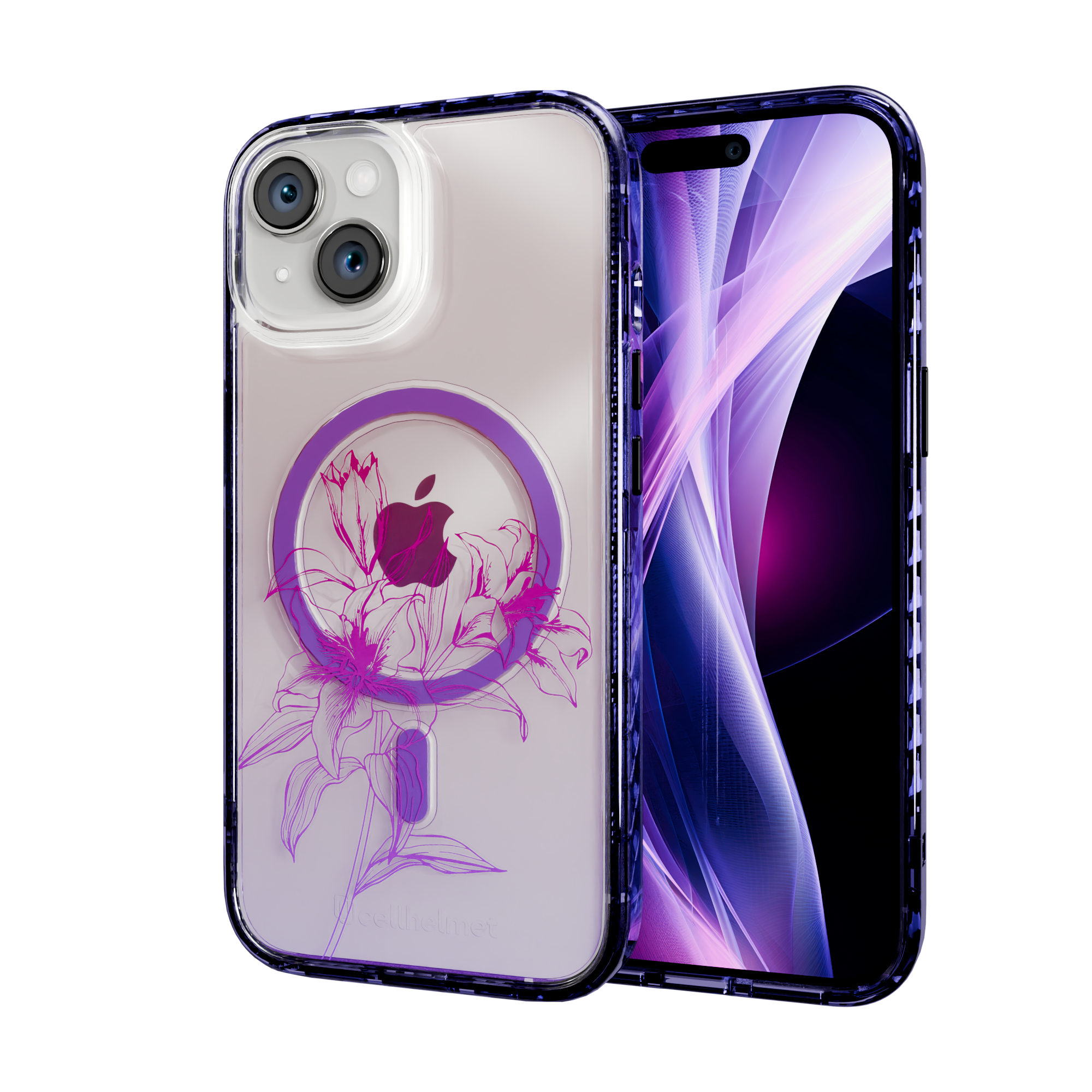 Pink Prism | Protective MagSafe Case | Ombre Bouquet Collection for Apple iPhone 15 Series Apple iPhone 15 / Midnight Lilac