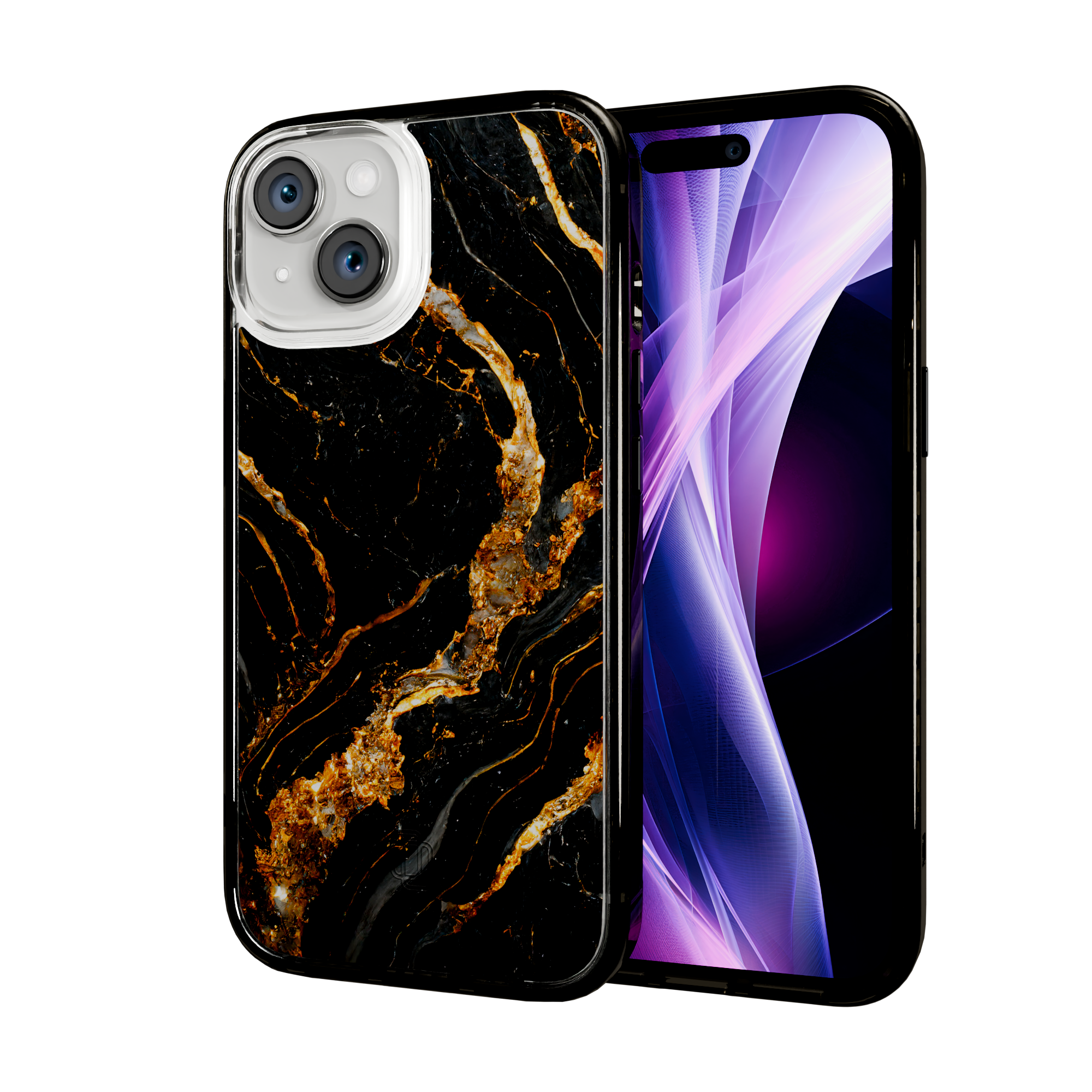 Dark Knight | Protective MagSafe Case | Marble Stone Series for Apple iPhone 15 Series Apple iPhone 15 / Onyx Black