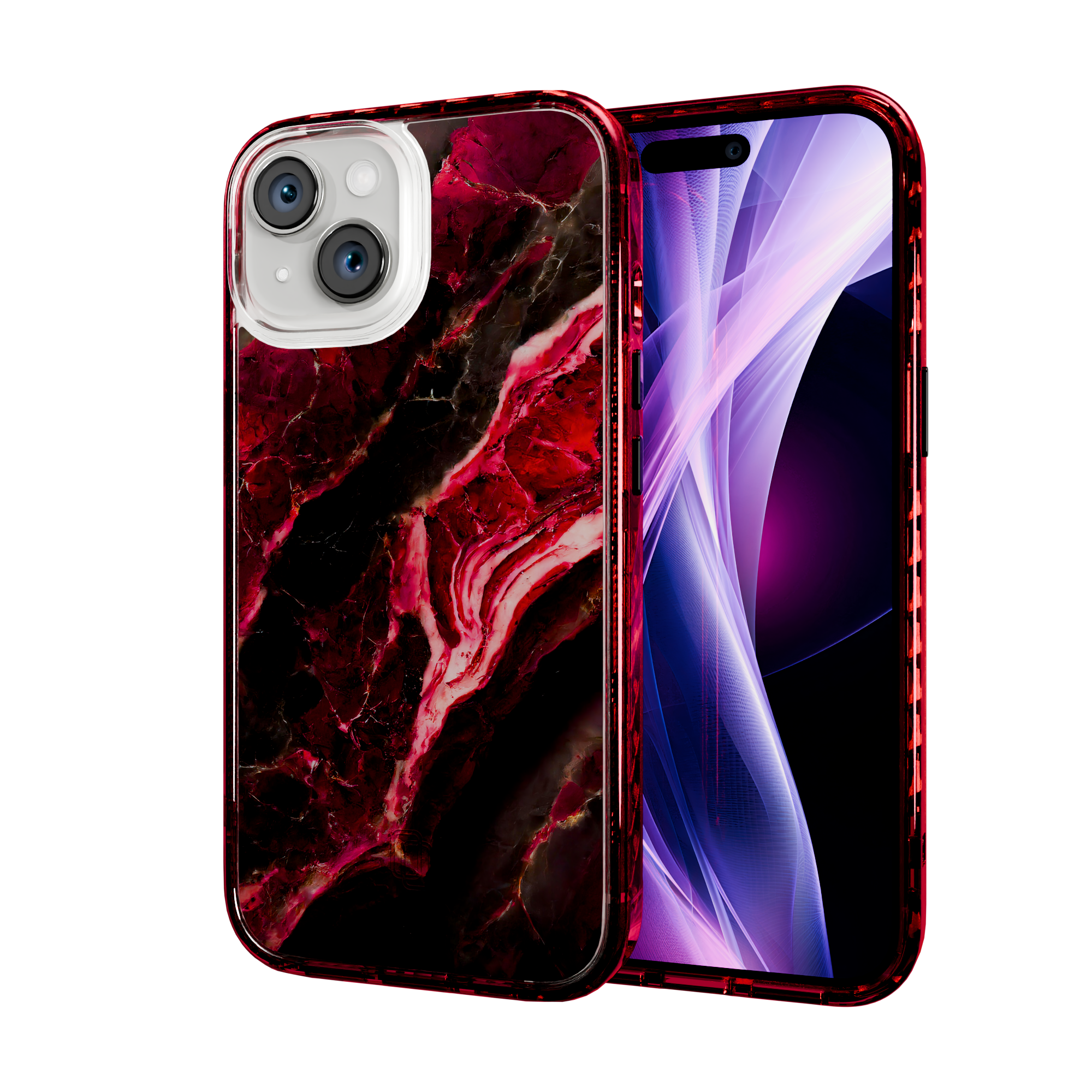 Morning Sun | Custom MagSafe Red Marble Case for Apple iPhone 15 Series Apple iPhone 15 / Scarlet Red