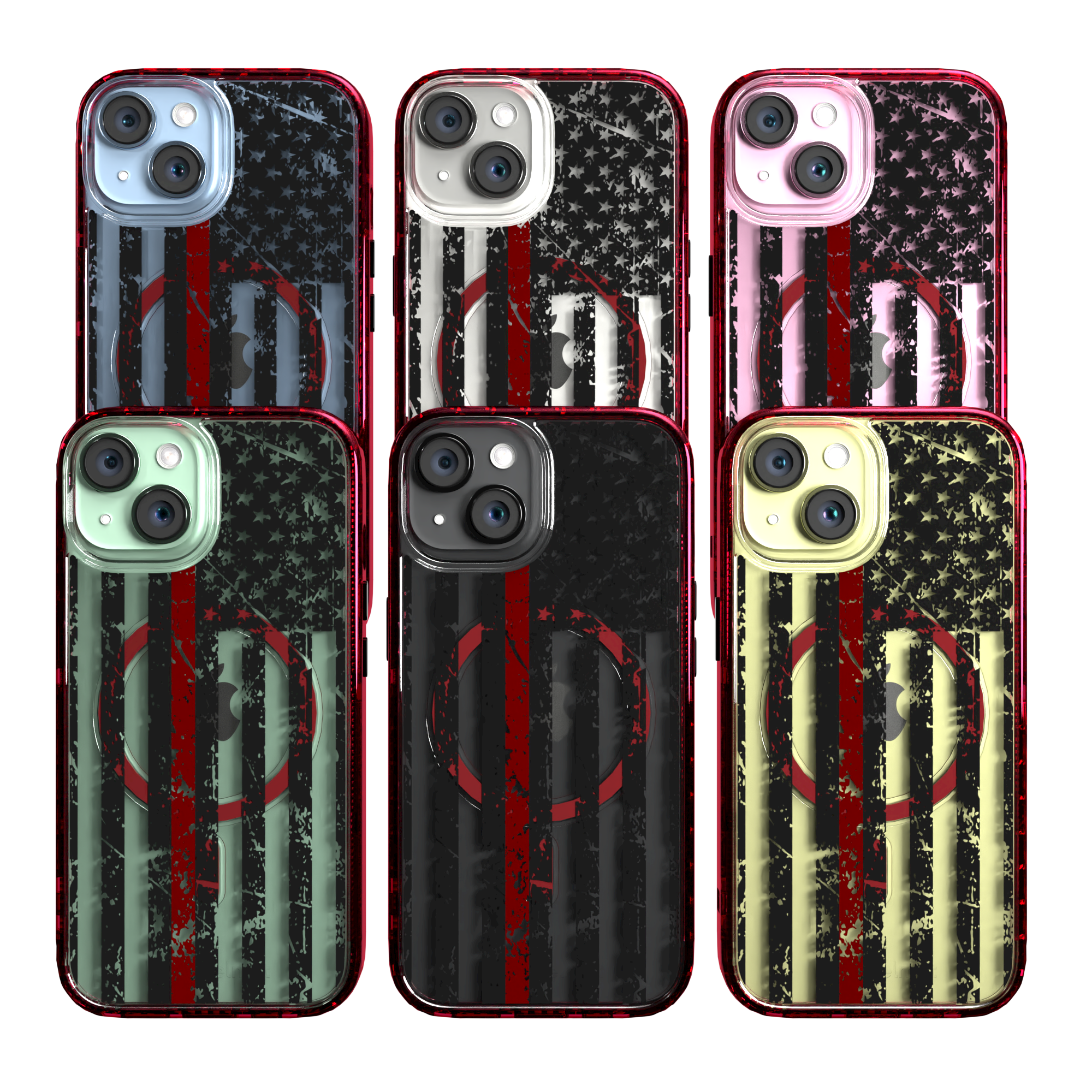 iPhone 15 Series | MagSafe ® | We the People Collection - USA American Red Flag Apple iPhone 15 / Scarlet Red