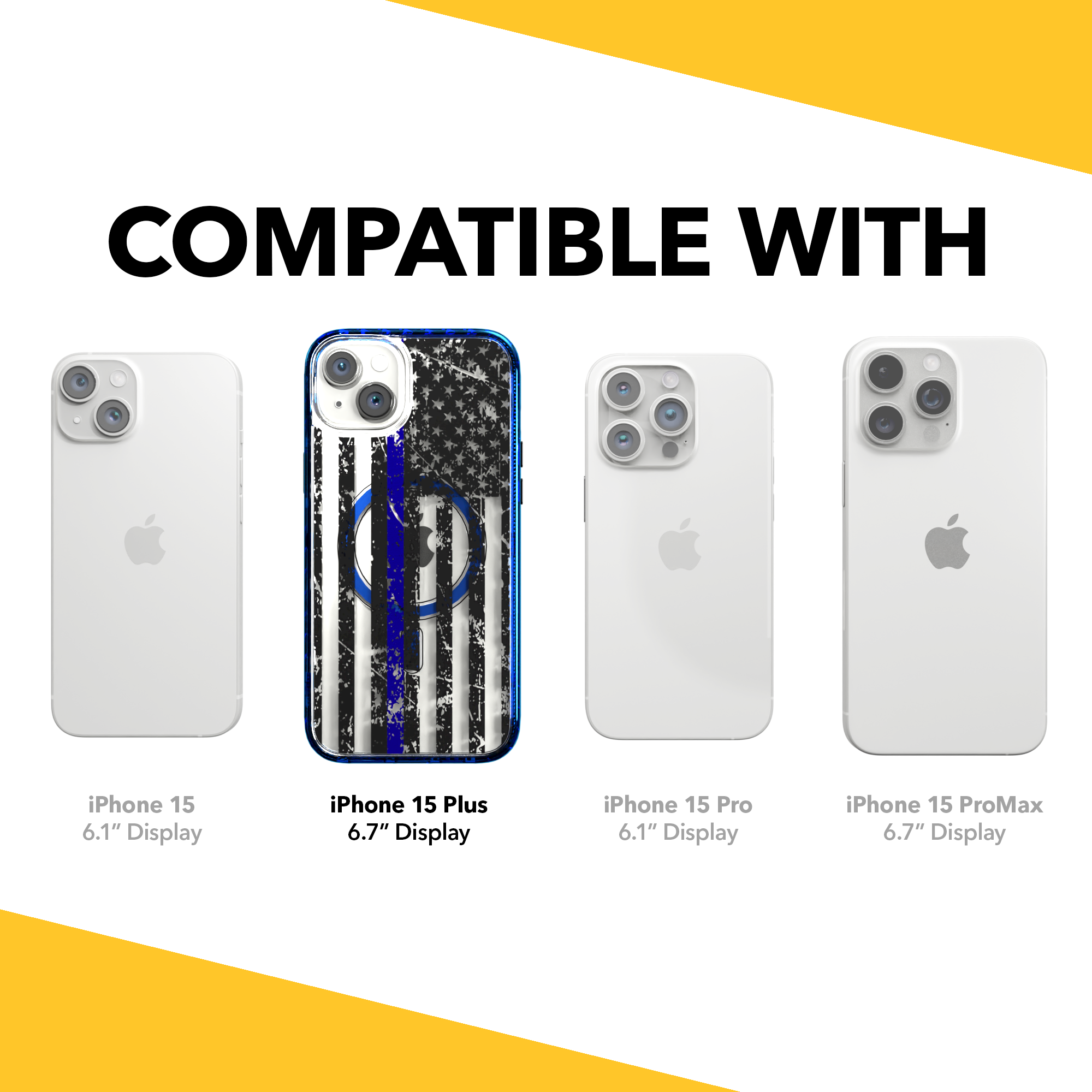iPhone 15 Series | MagSafe ® | We the People Collection - USA American Blue Flag Apple iPhone 15 Plus / Bermuda Blue