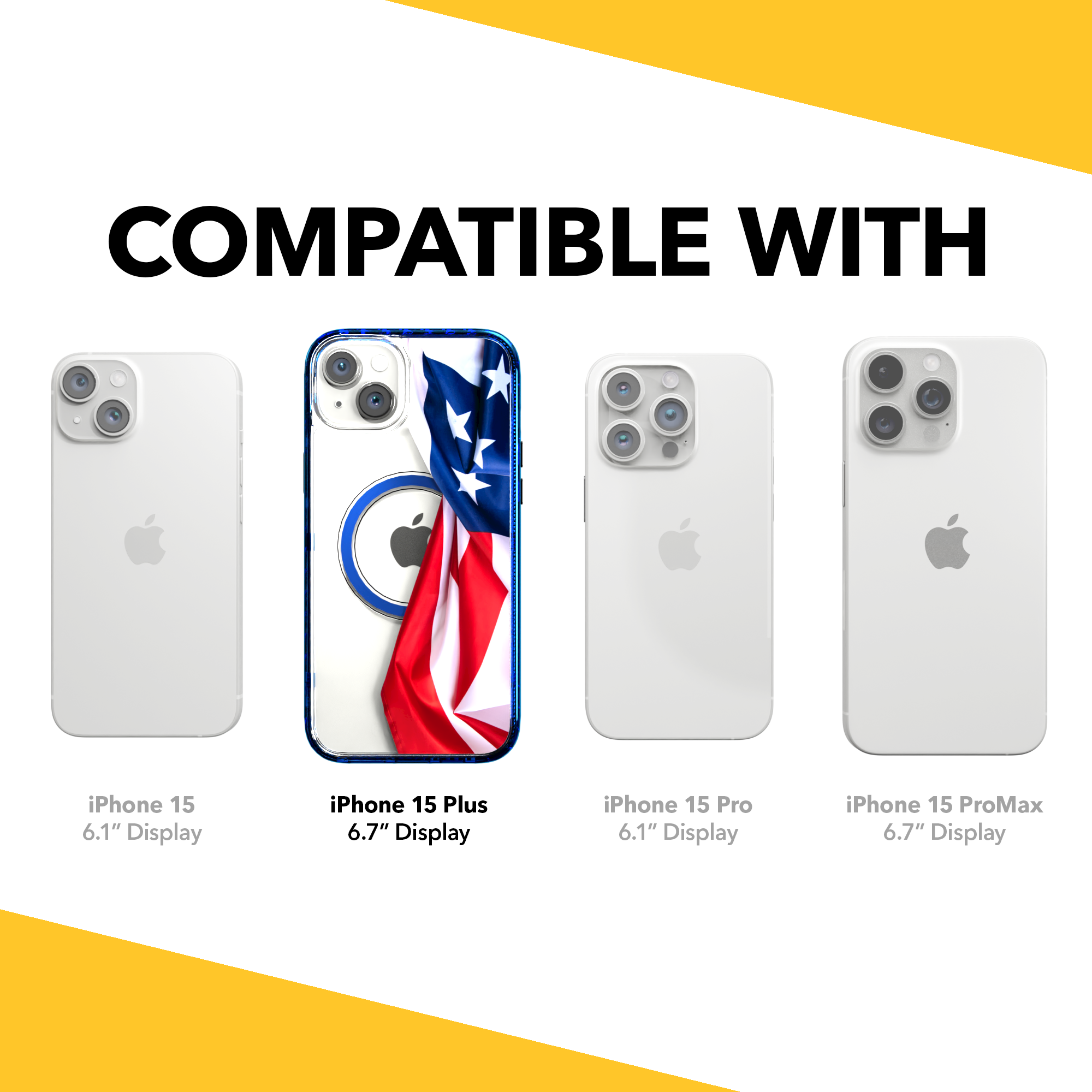 Resilient Spirit | We The People Series | Custom MagSafe Case Design for Apple iPhone 15 Series Apple iPhone 15 Plus / Bermuda Blue