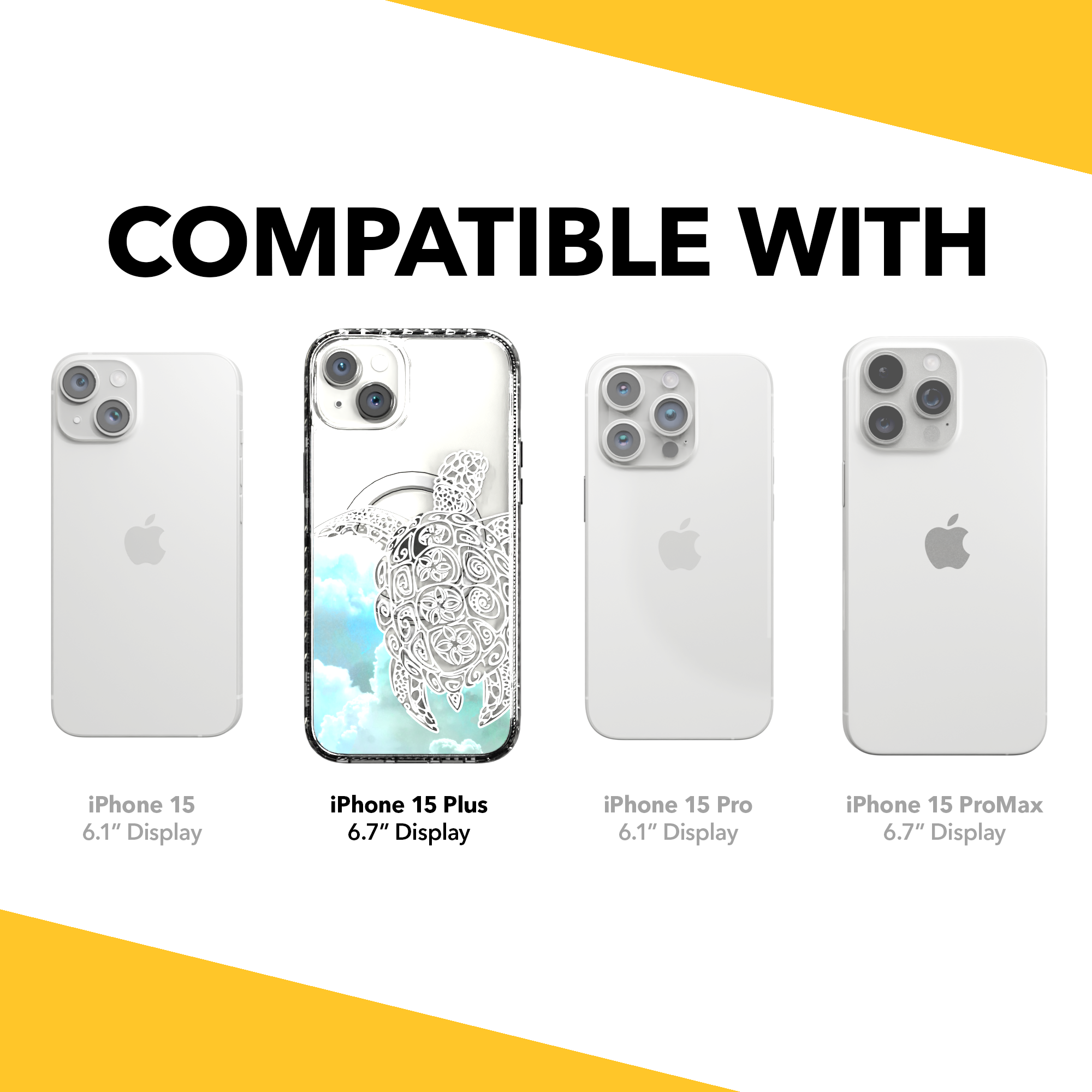 iPhone 15 Series | MagSafe ® | Coastal Collection - Turtle Case Apple iPhone 15 Plus / Crystal Clear
