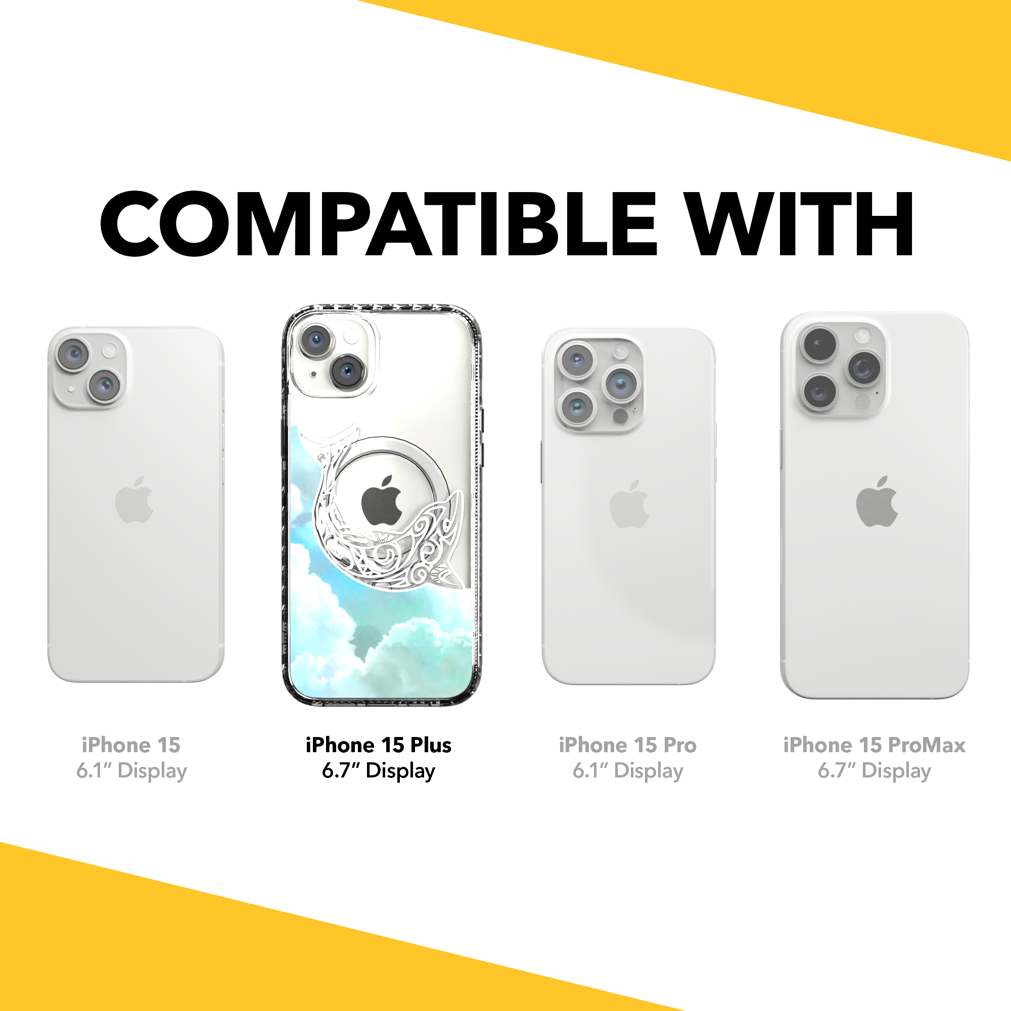 iPhone 15 Series | MagSafe ® | Coastal Collection - Light Blue Whale Case Apple iPhone 15 Plus / Crystal Clear