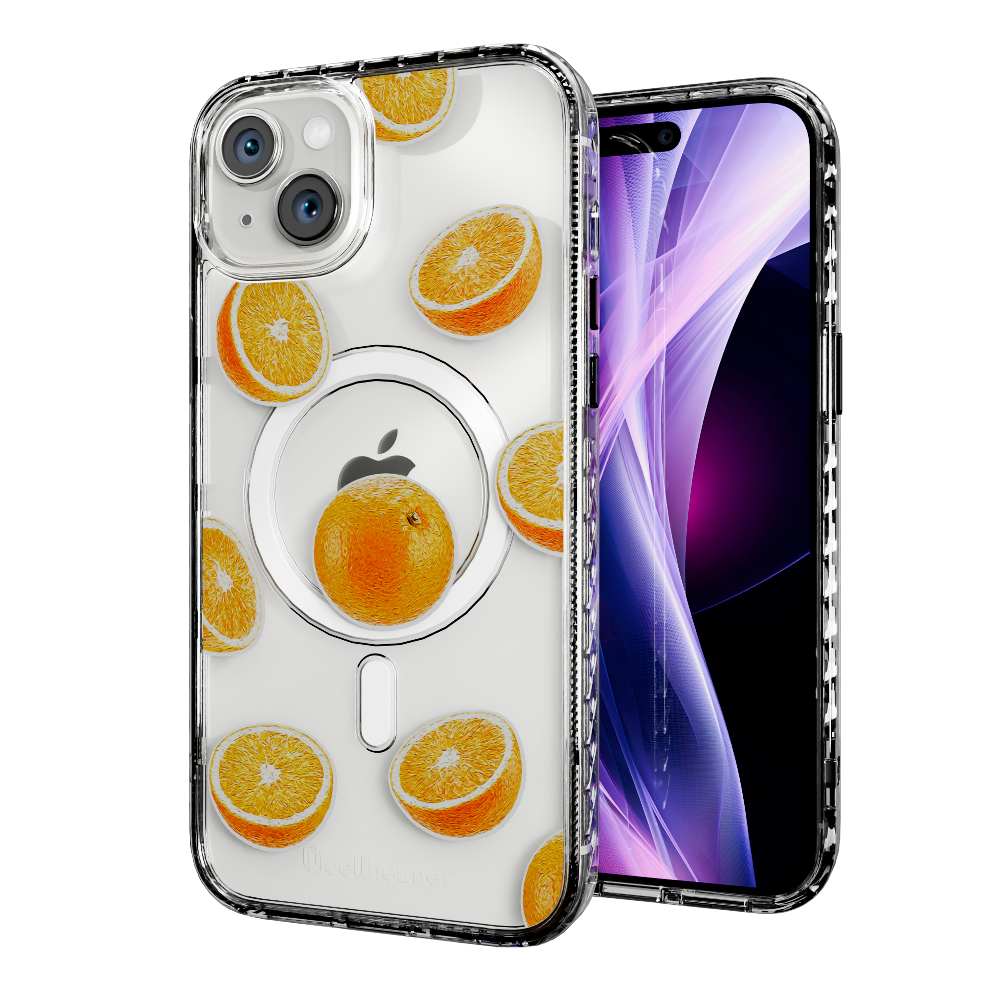 Orange Zest | Protective MagSafe Case | Fruits Collection for Apple iPhone 15 Series Apple iPhone 15 Plus / Crystal Clear