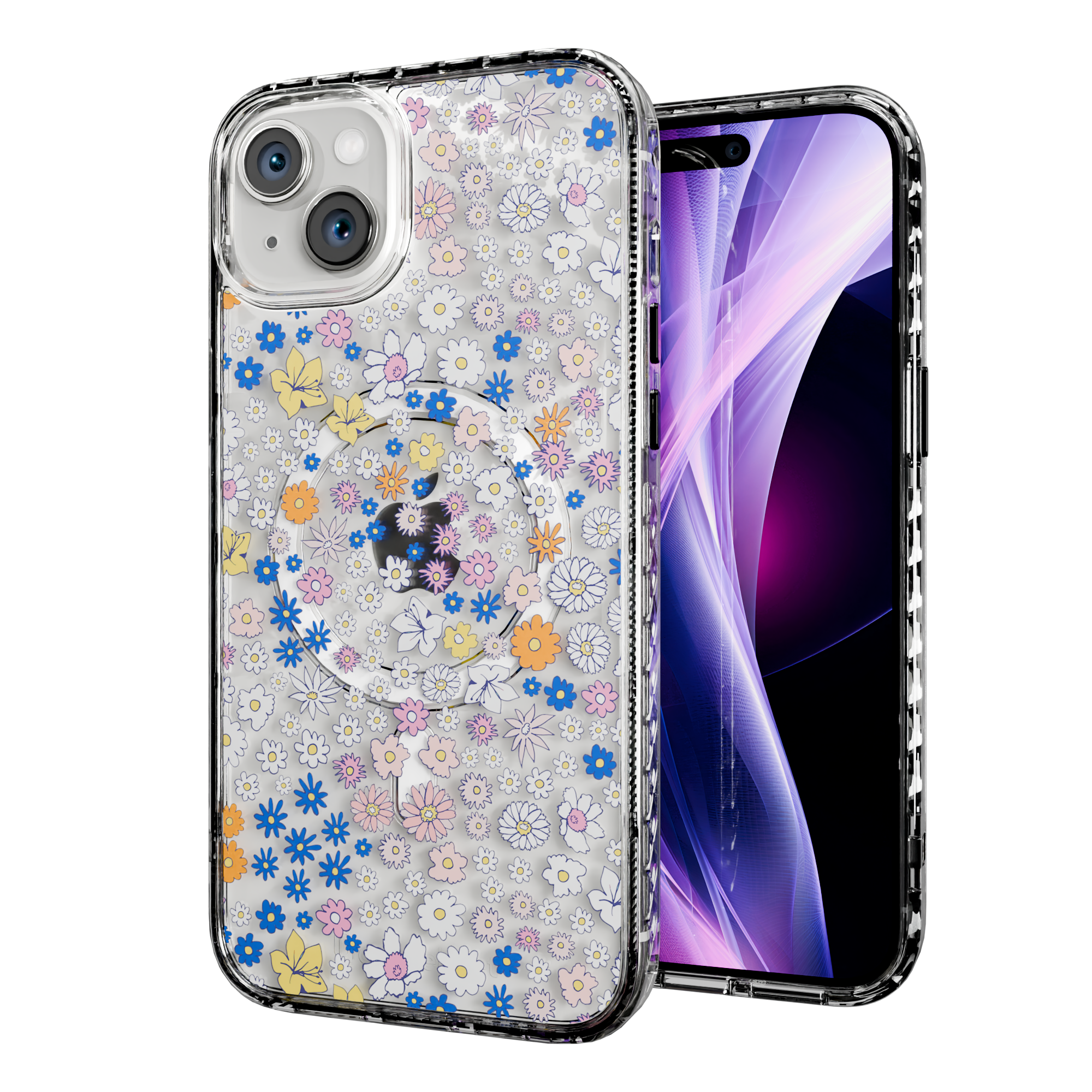Wild Blossom | Protective MagSafe Case | Flower Series for Apple iPhone 15 Series Apple iPhone 15 Plus / Crystal Clear