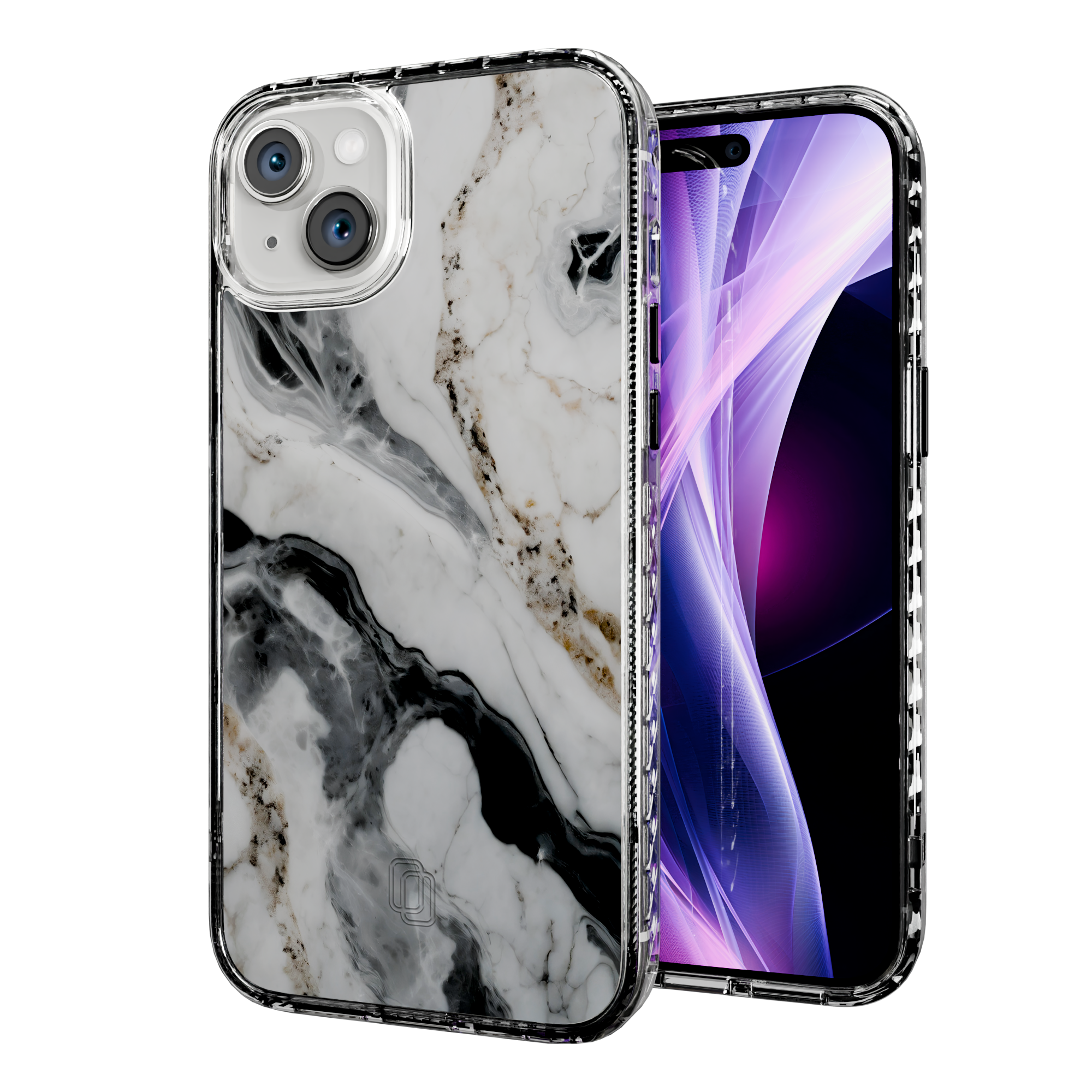 Pure Snow | Protective MagSafe White Marble Case | Marble Stone Collection for Apple iPhone 15 Series Apple iPhone 15 Plus / Crystal Clear